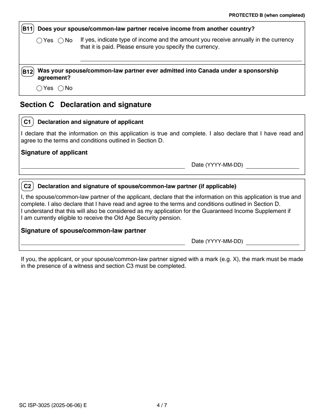 ISP-3025 GIS application (2025) Application for the Guaranteed Income Supplement — page 4 of 8