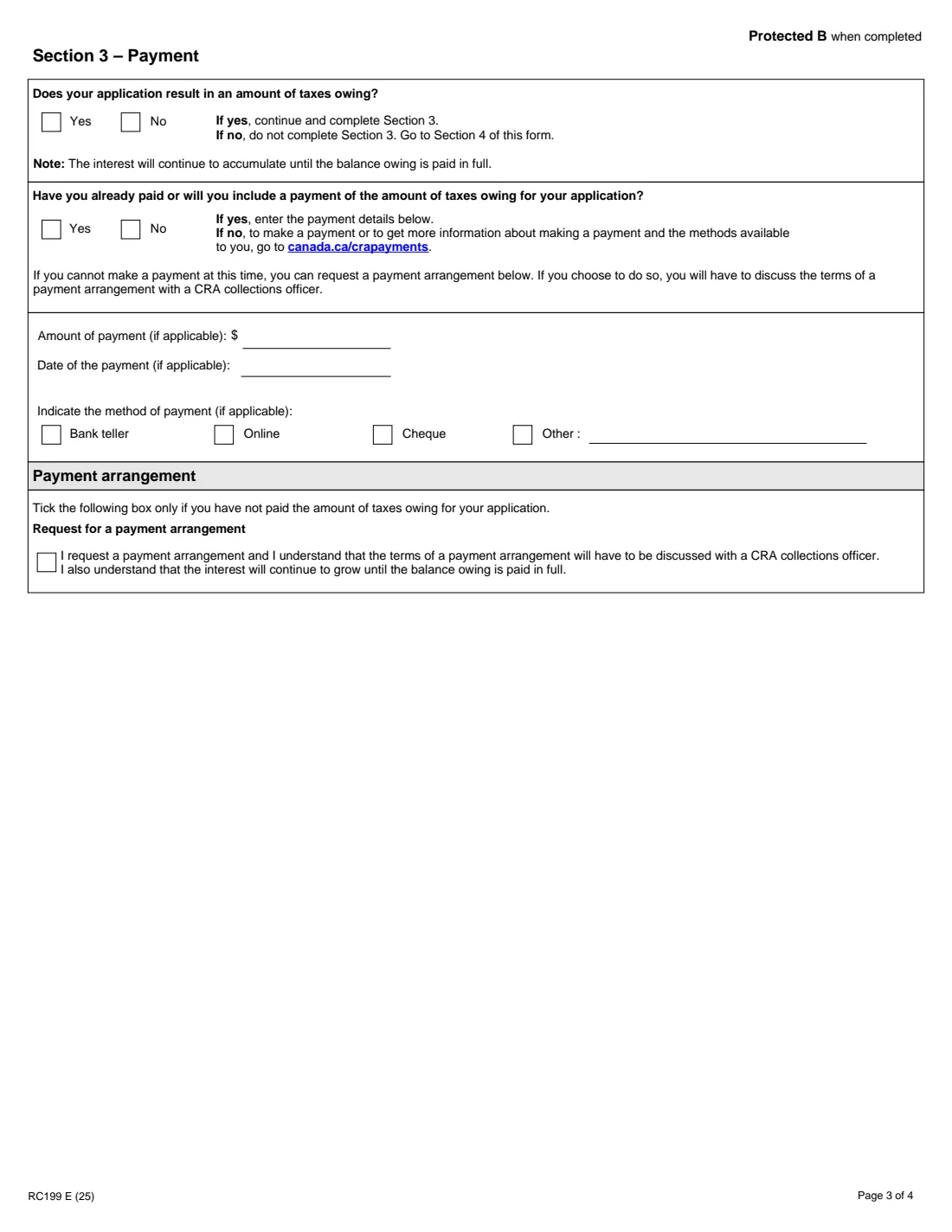 Form RC199 (2025) Voluntary Disclosures Program (VDP) Application — page 3 of 4