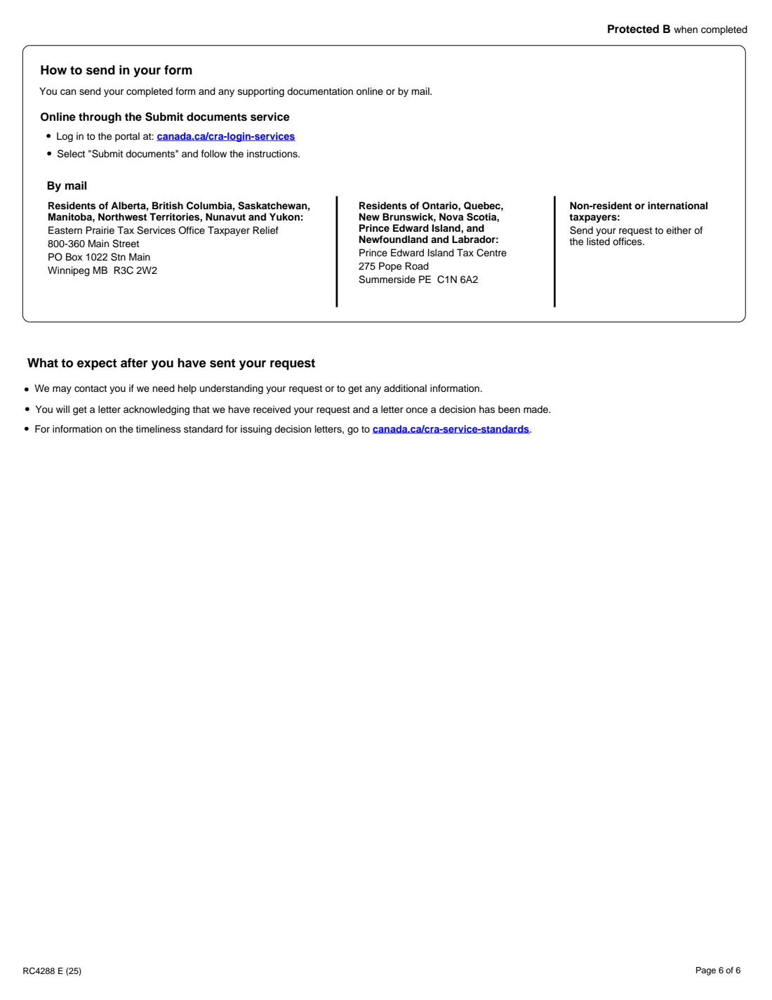 Form RC4288 (2025) Request for Taxpayer Relief – Cancel or Waive Penalties and Interest — page 6 of 6