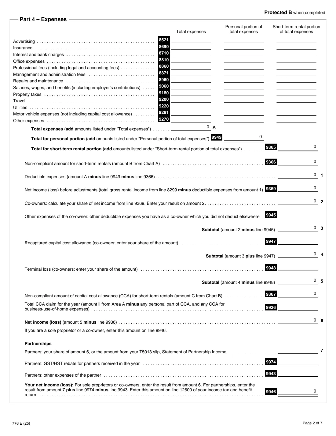 Form T776 (2025) Statement of Real Estate Rentals — page 2 of 7
