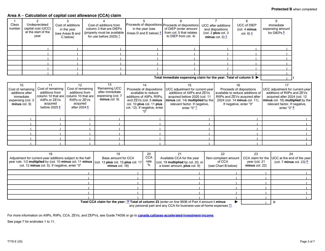 Form T776 (2025) Statement of Real Estate Rentals — page 3 of 7
