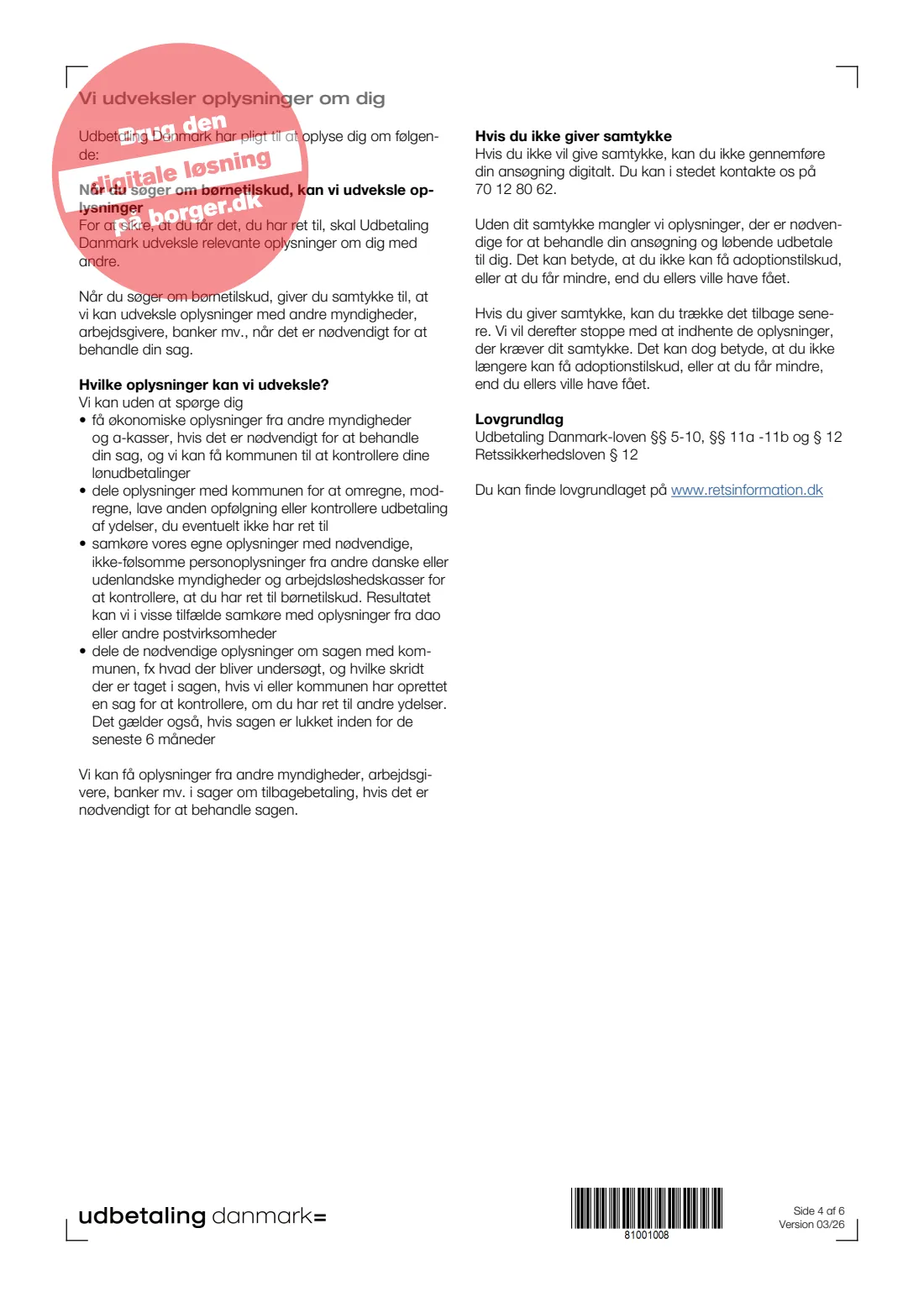 UDK 315 — Child allowance for student parents (2026) Familieydelser — Søg børnetilskud til forældre under uddannelse (Apply for child allowance for parents in education) — UDK 315 — page 4 of 6