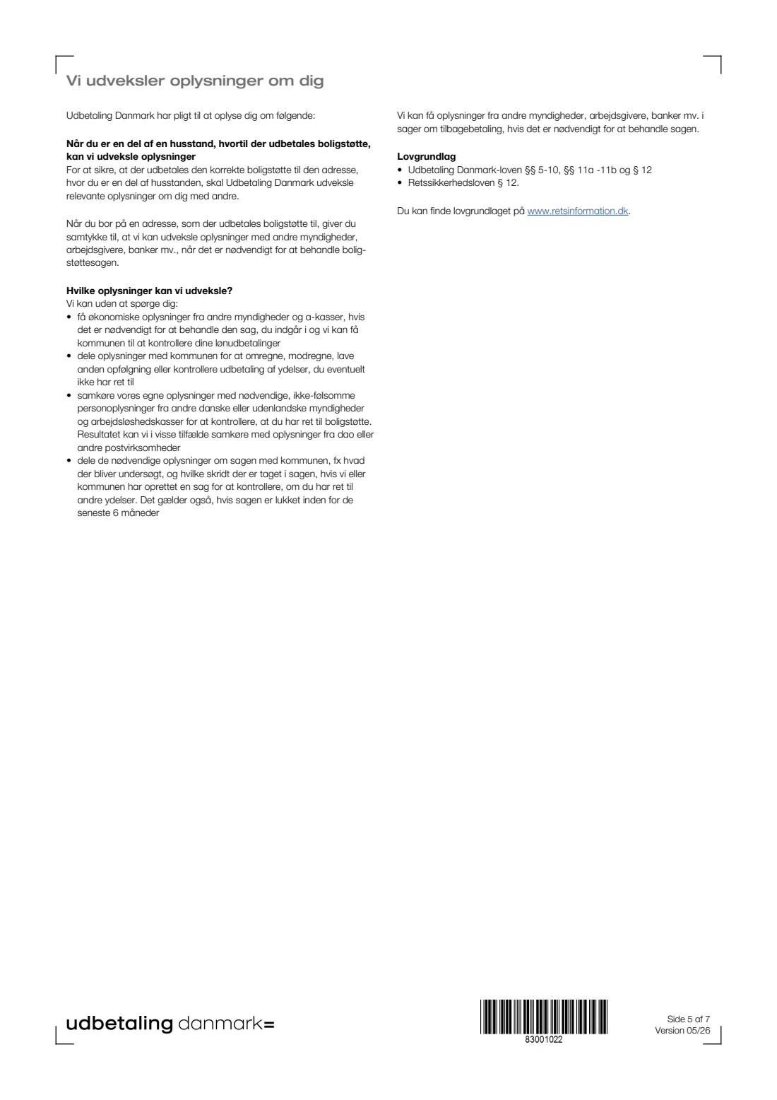 UDK 442 — Housing benefit joint liability declaration (2026) Boligstøtte – Erklæring om solidarisk hæftelse (Housing benefit: joint liability declaration) — UDK 442 — page 5 of 7
