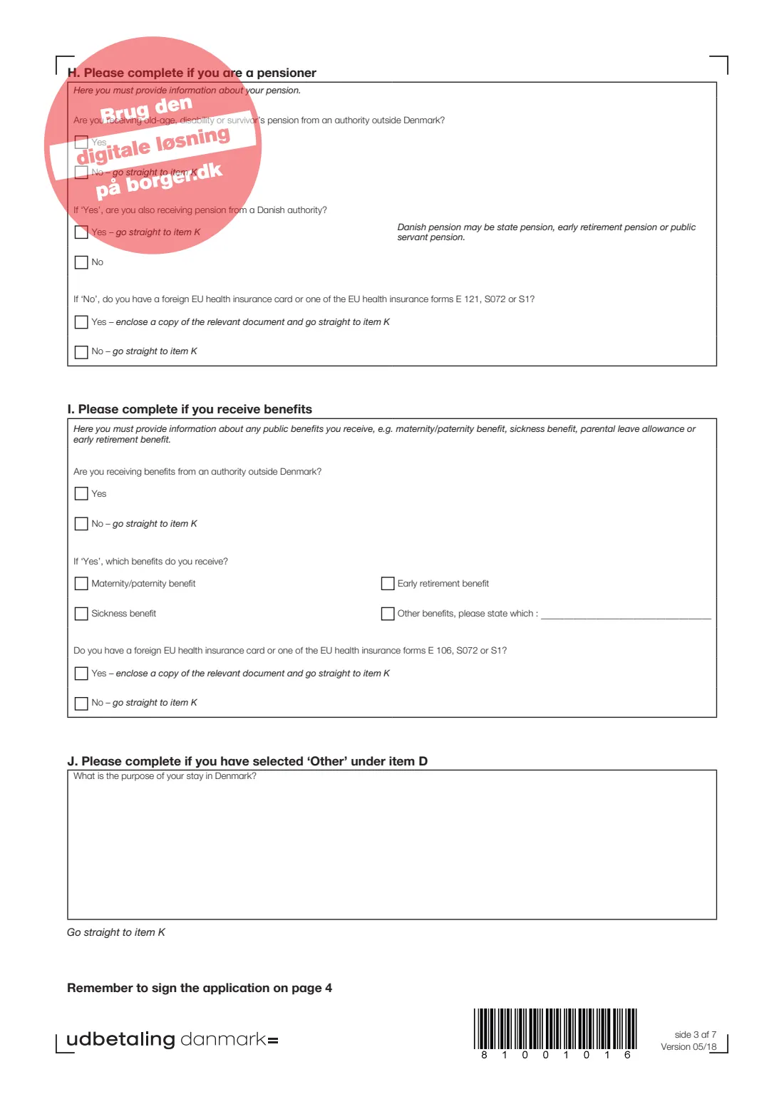 UDK 720 — Health insurance country (2018) International Sygesikring — Information about health insurance country (Oplys om sygesikringsland) — UDK 720_ENG — page 3 of 7