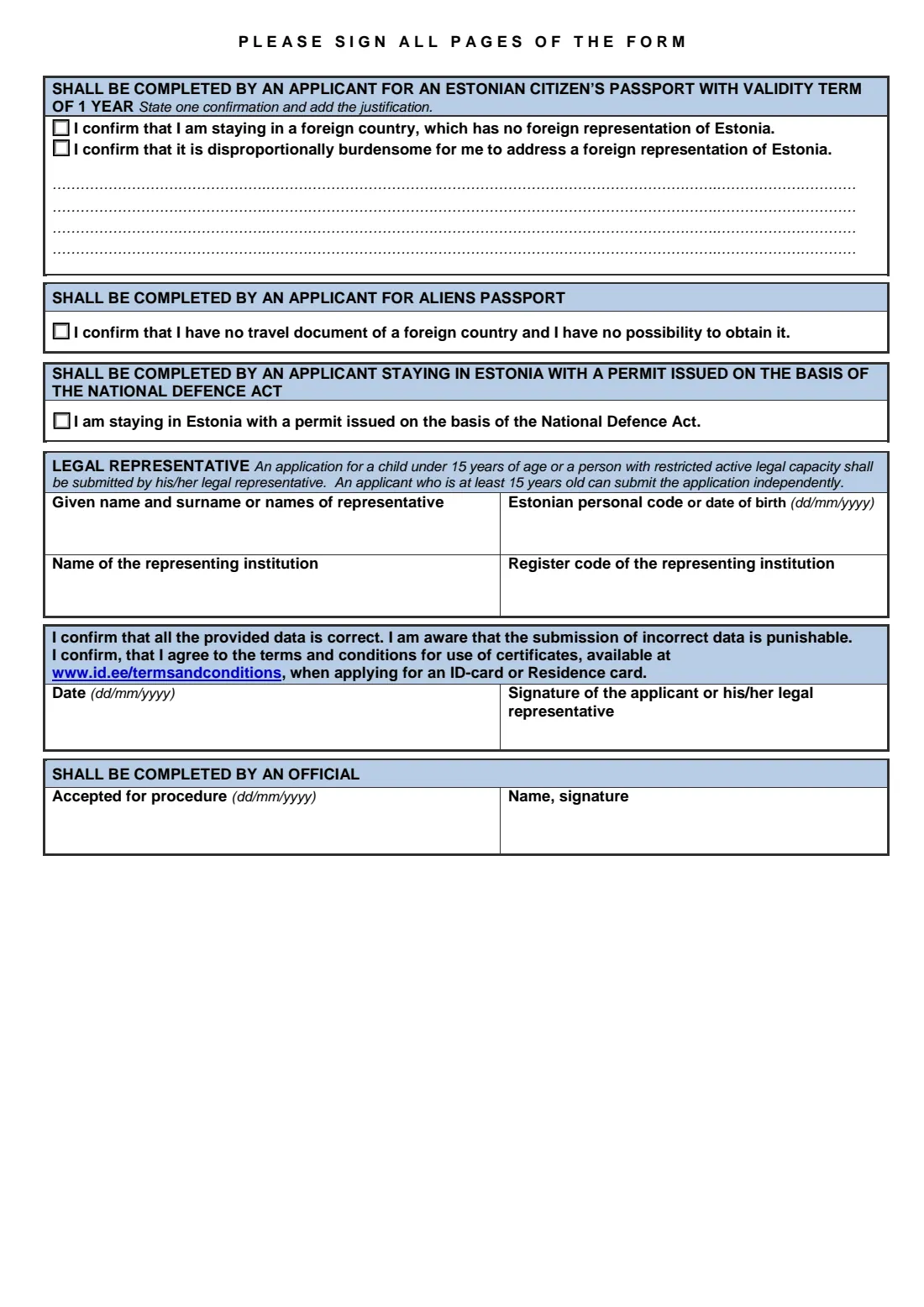 PPA identity document application (passport / ID card) (2022) Application for Identity Documents — page 2 of 2