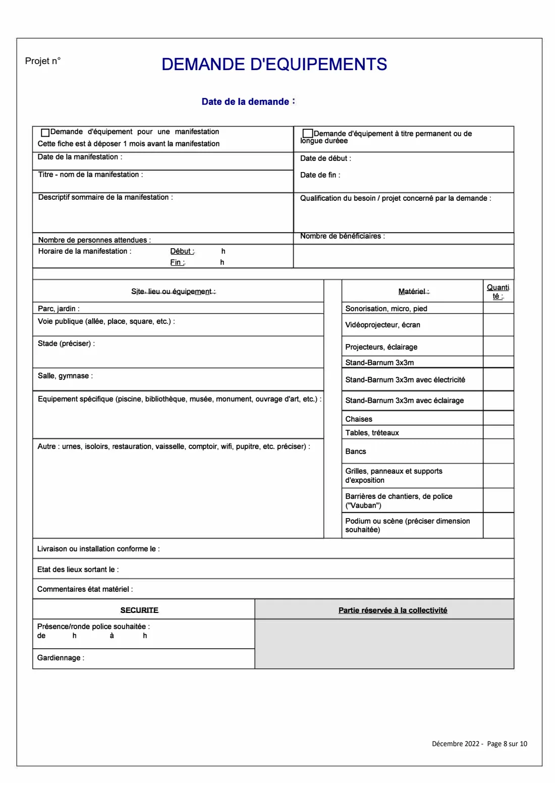 Cerfa 12156 - association grant application (2022) Associations - Demande de subvention(s), formulaire unique (Cerfa 12156*06) - Association grant application — page 8 of 10