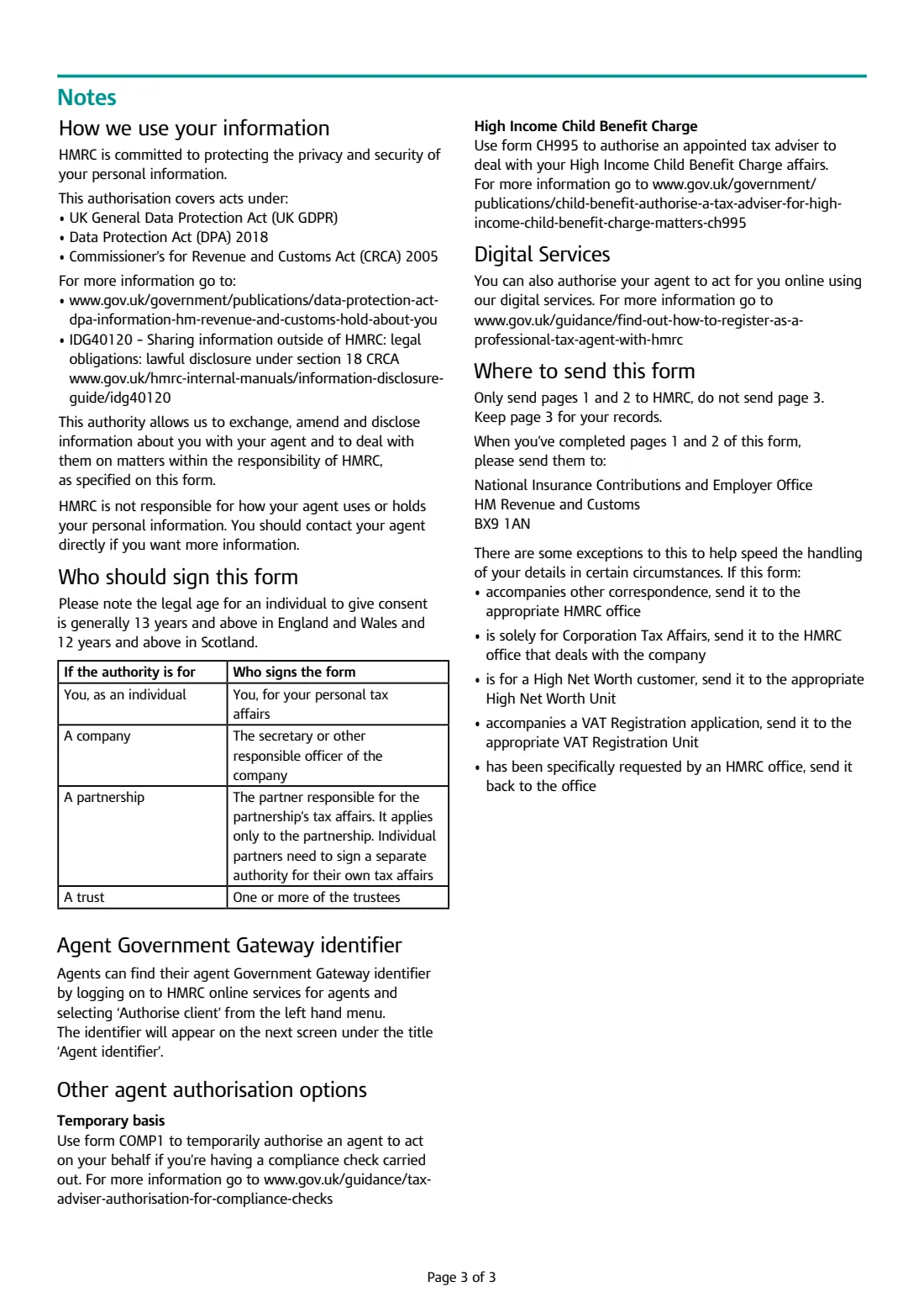 64-8 Authorising your agent (2025) Authorising your agent — page 3 of 3
