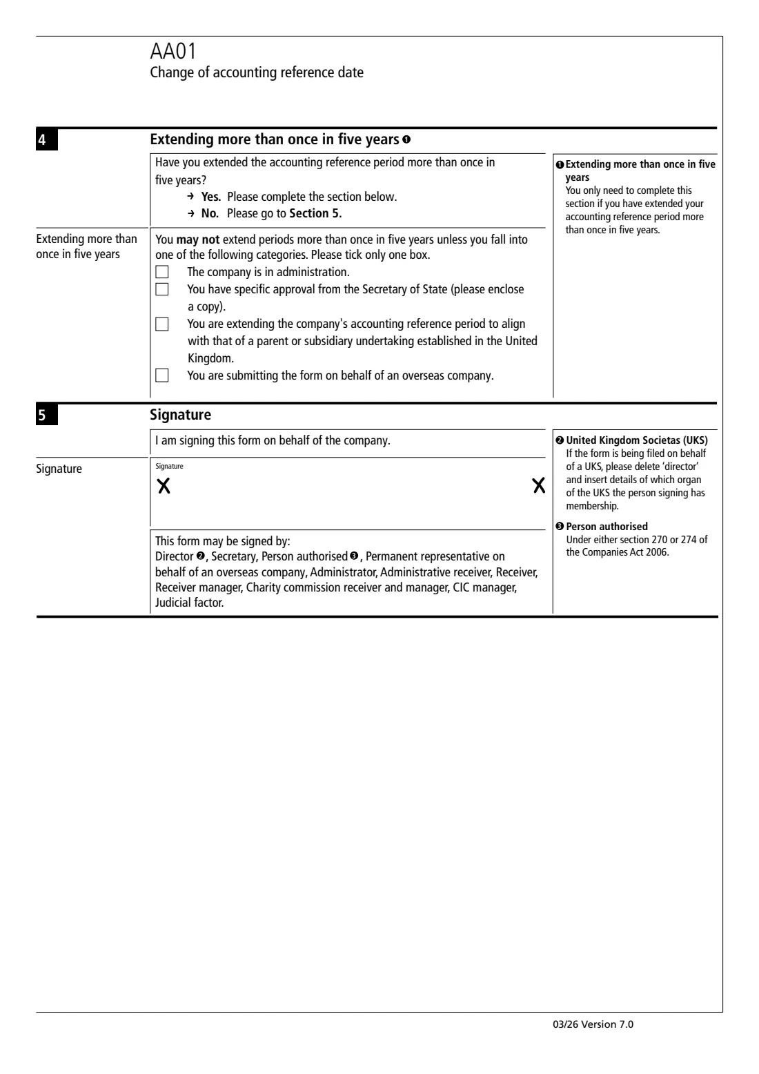 AA01 Change of accounting reference date (2026) Change of accounting reference date — page 2 of 3