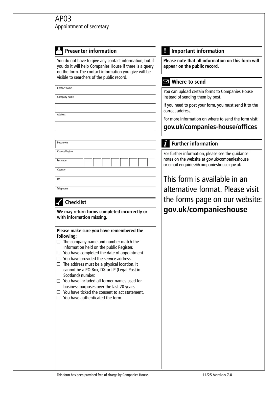 AP03 Appoint a secretary (2025) Appointment of secretary (AP03) — page 3 of 3