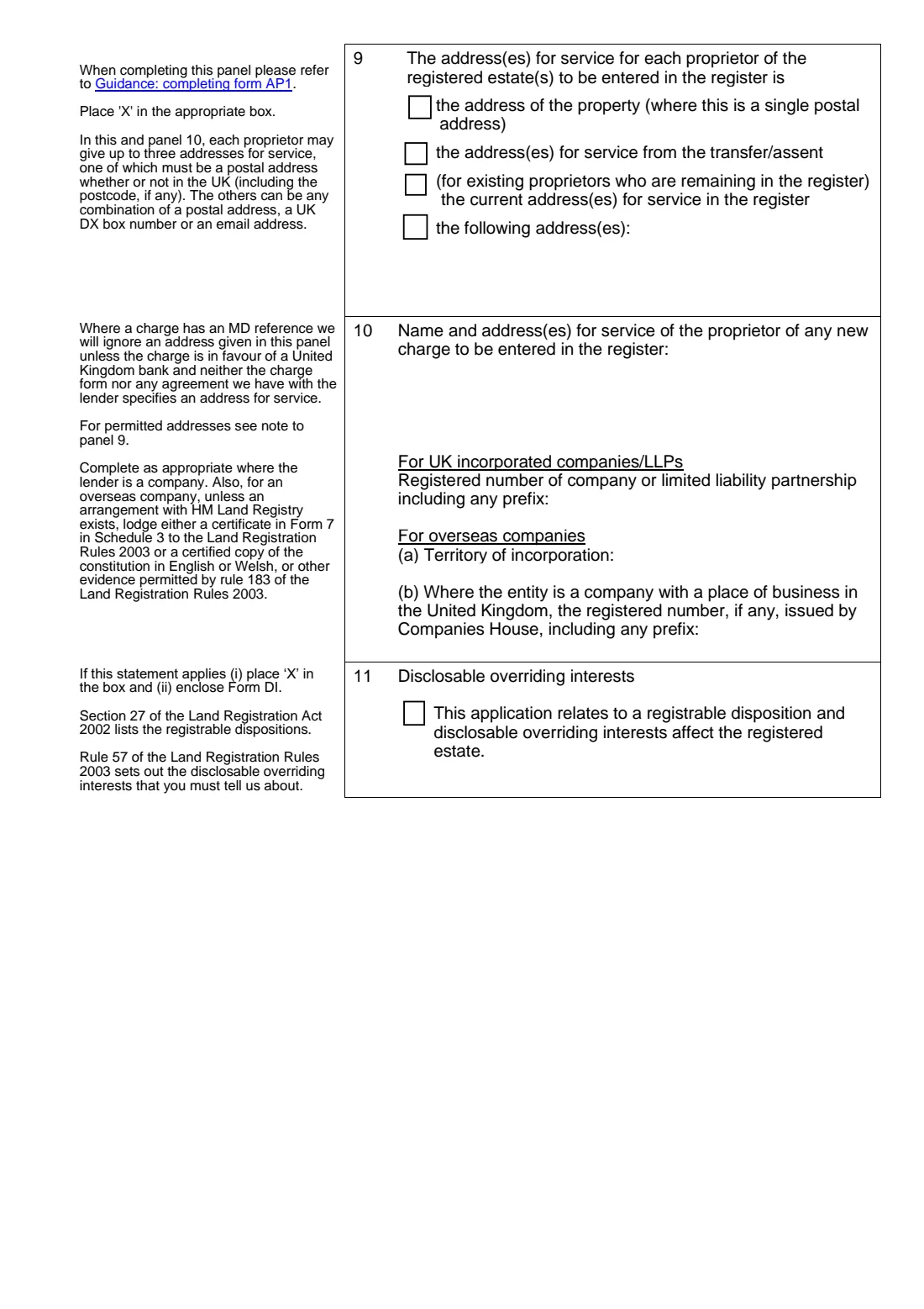 Form AP1 (2024) Application to change the register — page 3 of 7