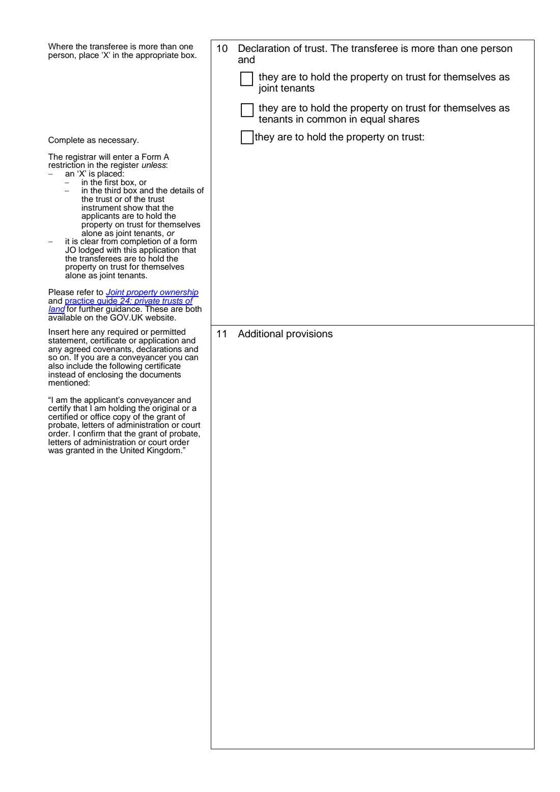 Form AS1 (2024) Assent of whole of registered title(s) by personal representative(s) — page 3 of 4