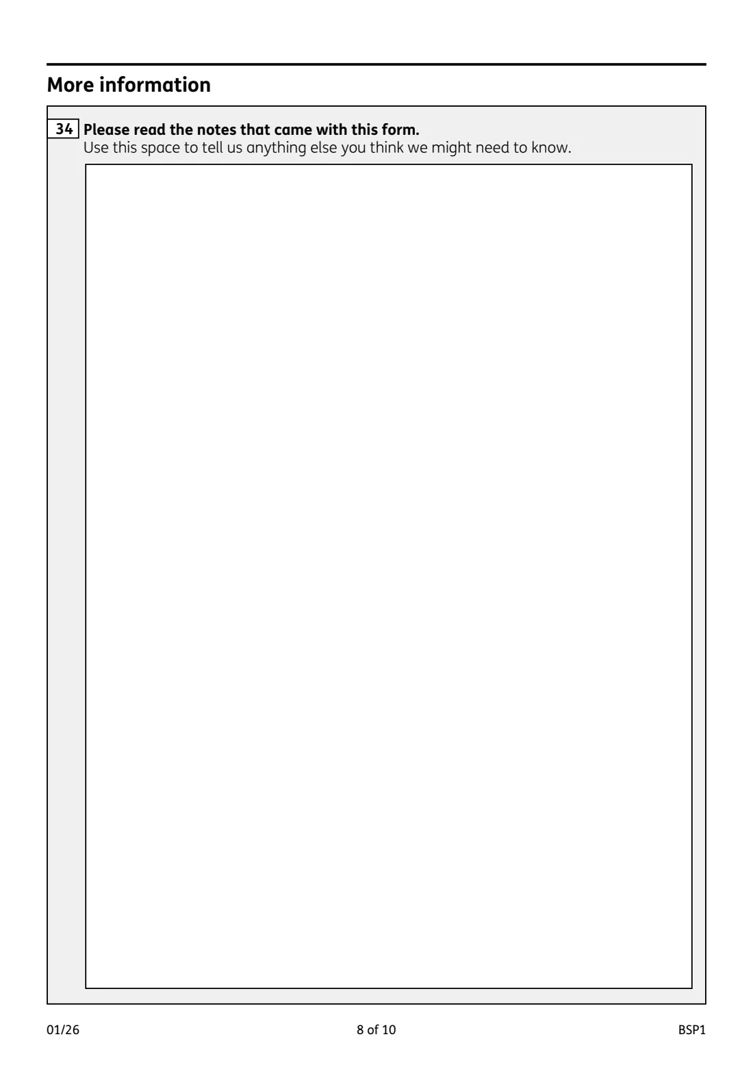 BSP1 Bereavement Support Payment (2026) Bereavement Support Payment claim form — page 8 of 10