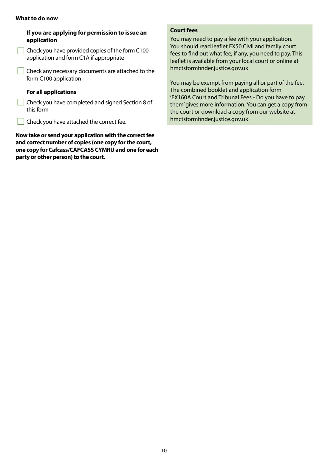 C2 Application (Children Act 1989) (2026) Application in existing proceedings relating to children (C2) — page 10 of 10