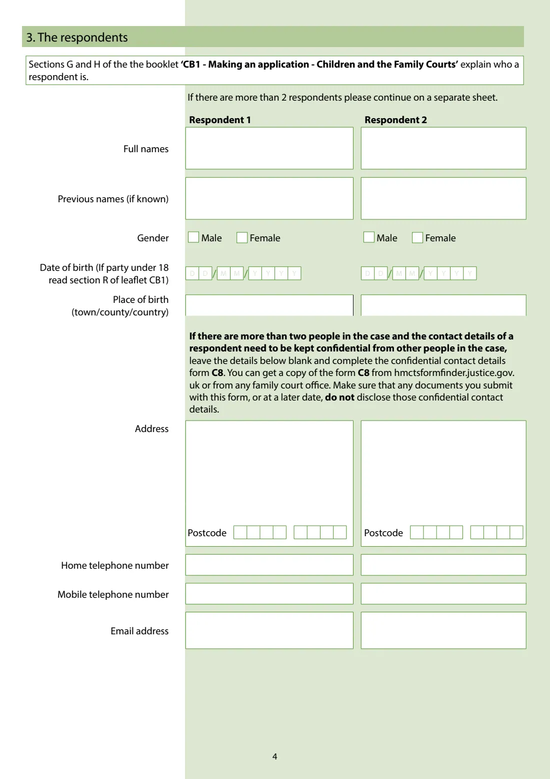 C2 Application (Children Act 1989) (2026) Application in existing proceedings relating to children (C2) — page 4 of 10