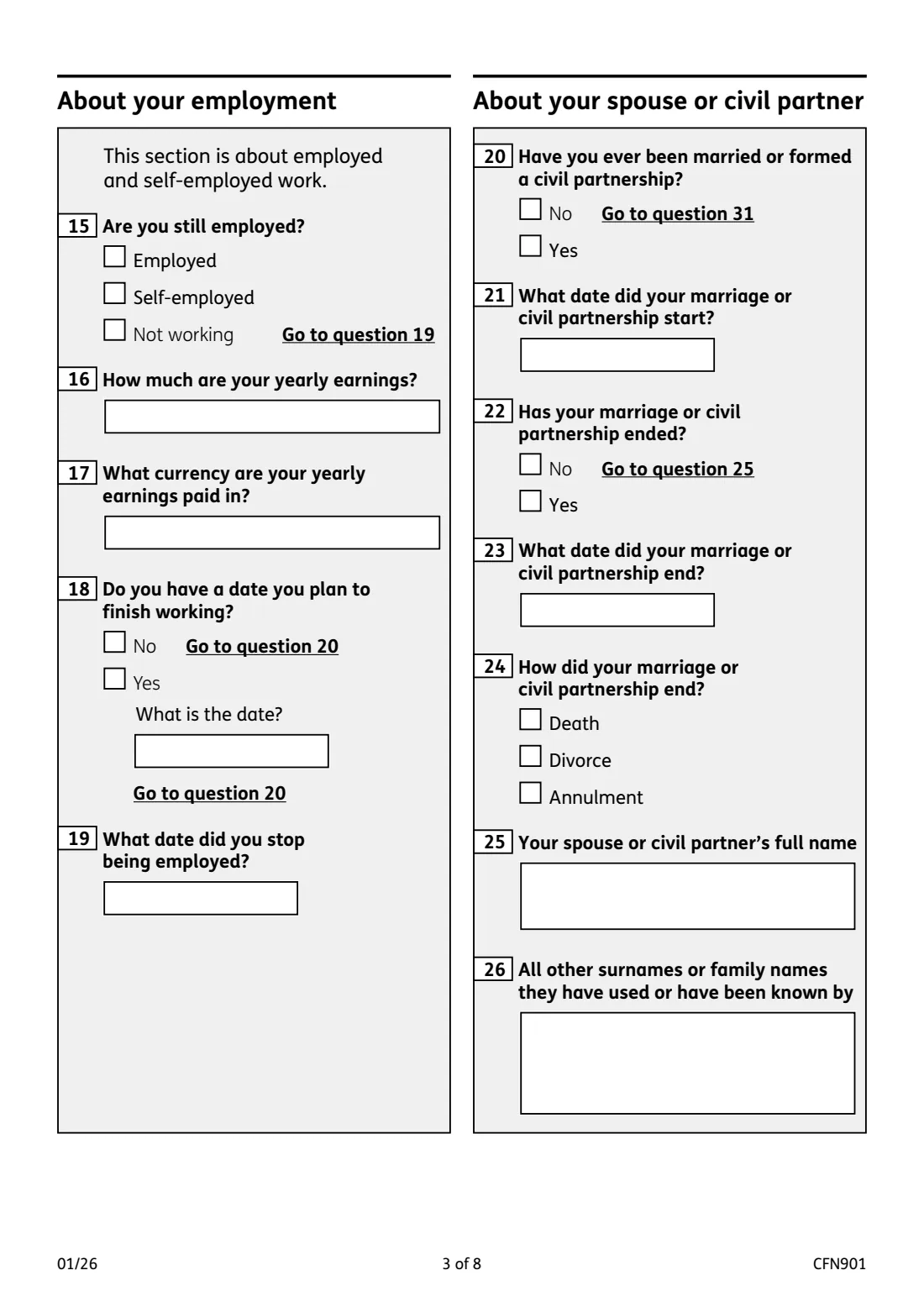CFN901 EEA and Swiss pension claim (2026) European Economic Area and Switzerland Pension claim form — page 3 of 8