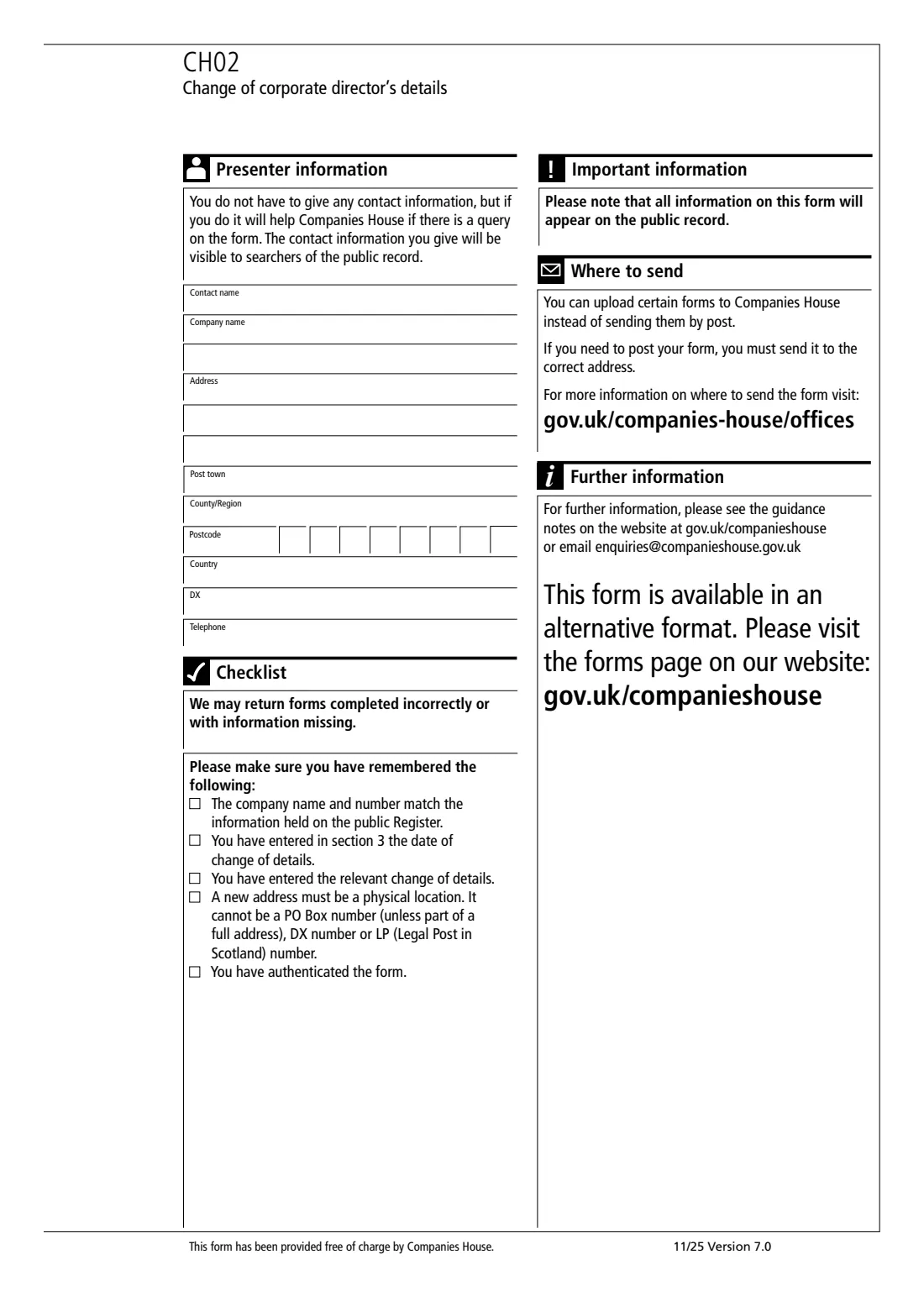 CH02 Change a corporate director's details (2025) Change of corporate director's details (CH02) — page 3 of 3