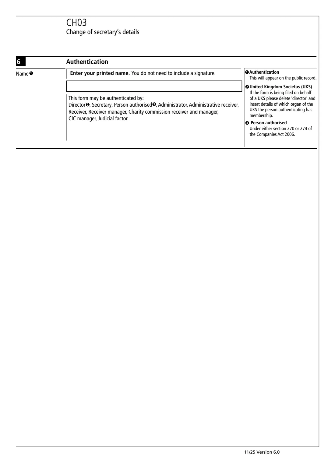 CH03 Change a secretary's details (2025) Change of secretary's details (CH03) — page 2 of 3