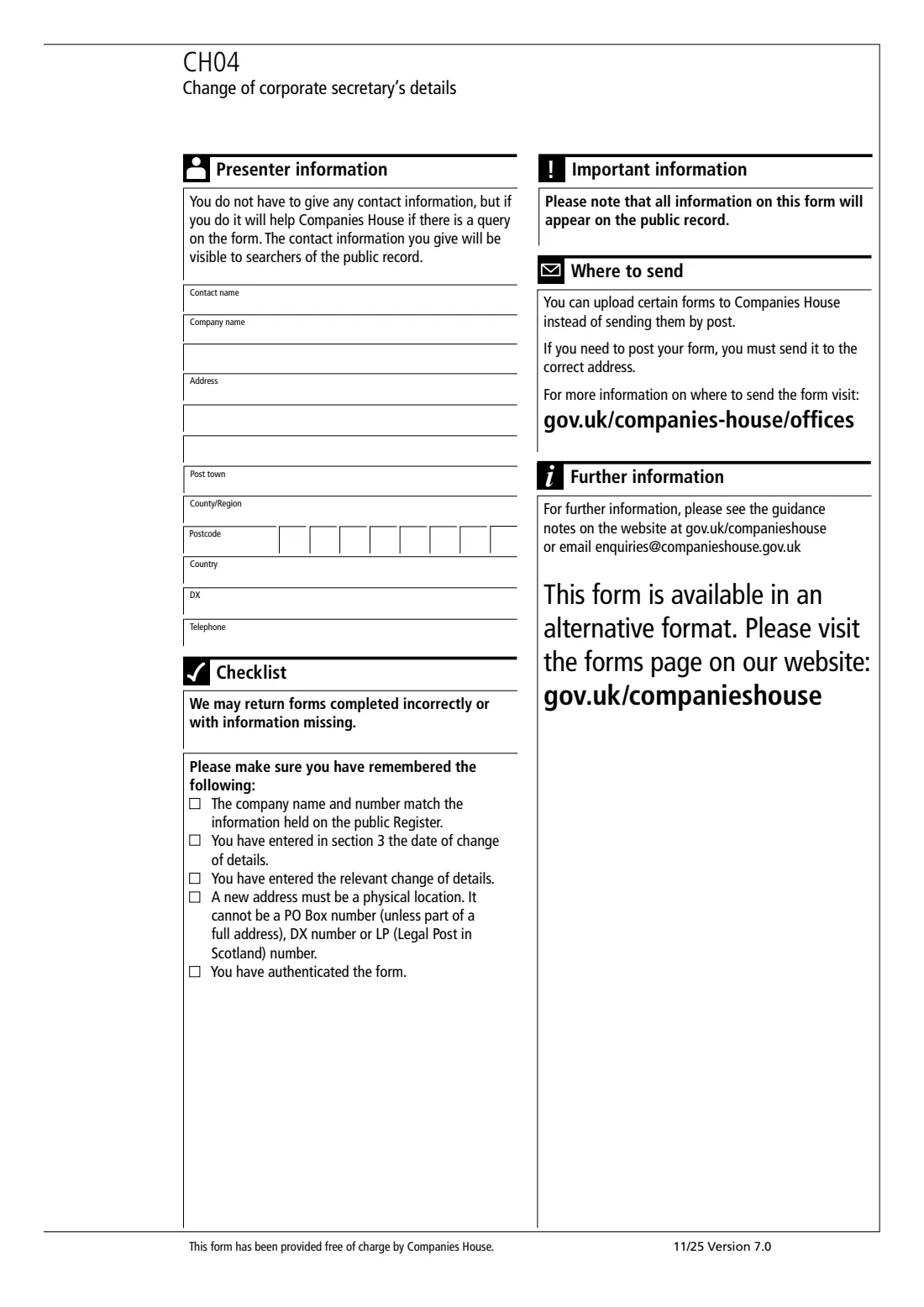 CH04 Change a corporate secretary's details (2025) Change of corporate secretary's details (CH04) — page 3 of 3