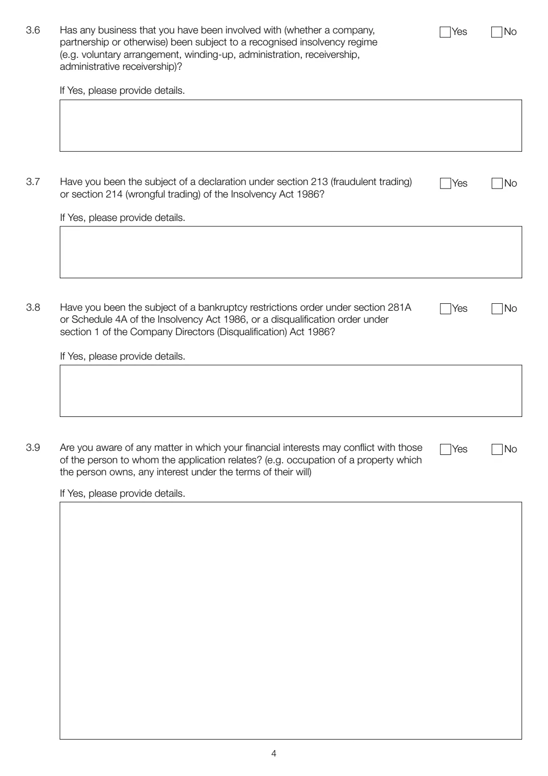 Form COP4 (2015) Court of Protection: Deputy's declaration — page 4 of 8