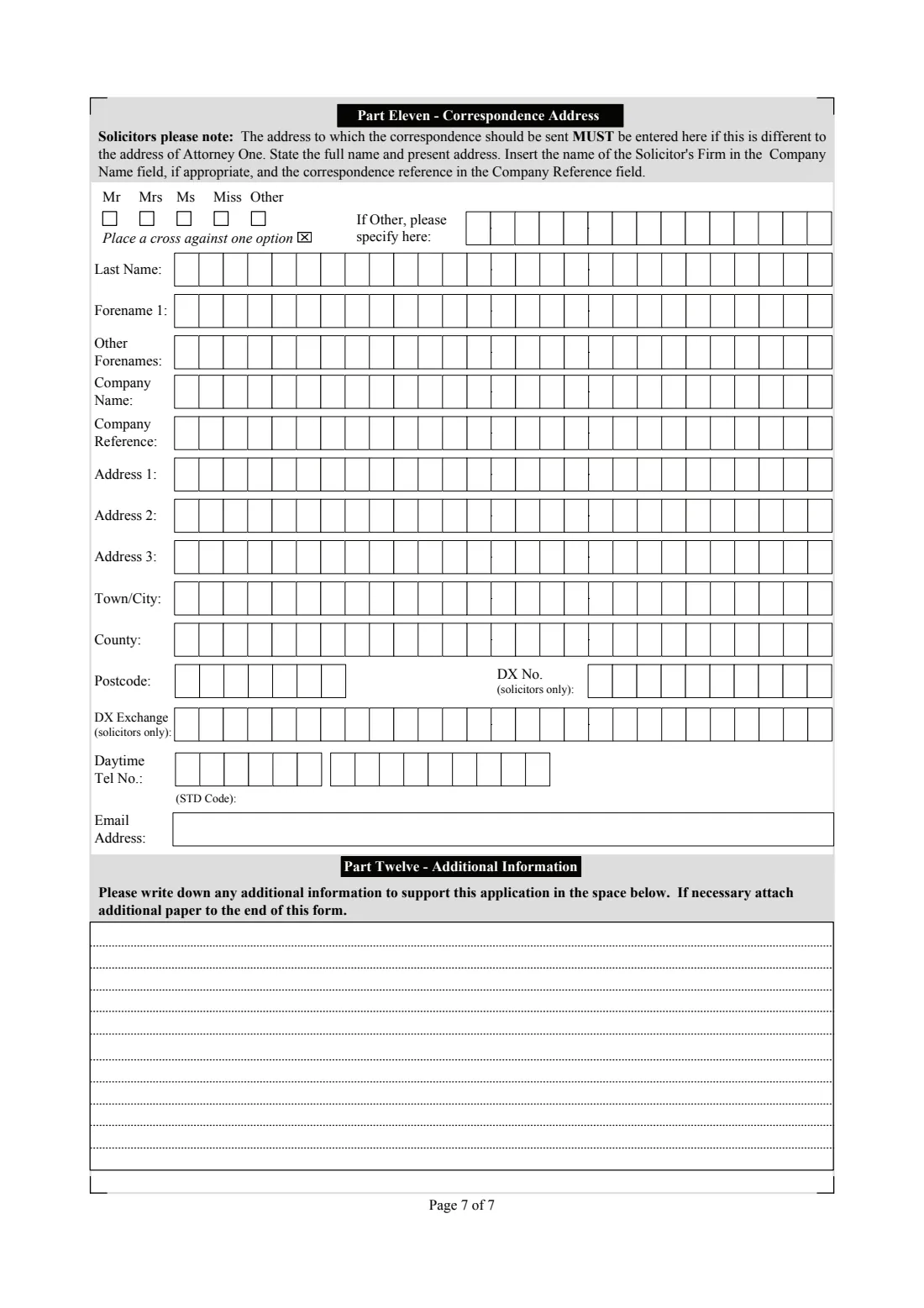 EP2PG Register an Enduring Power of Attorney (2007) Application for registration of an Enduring Power of Attorney (EP2PG) — page 7 of 7