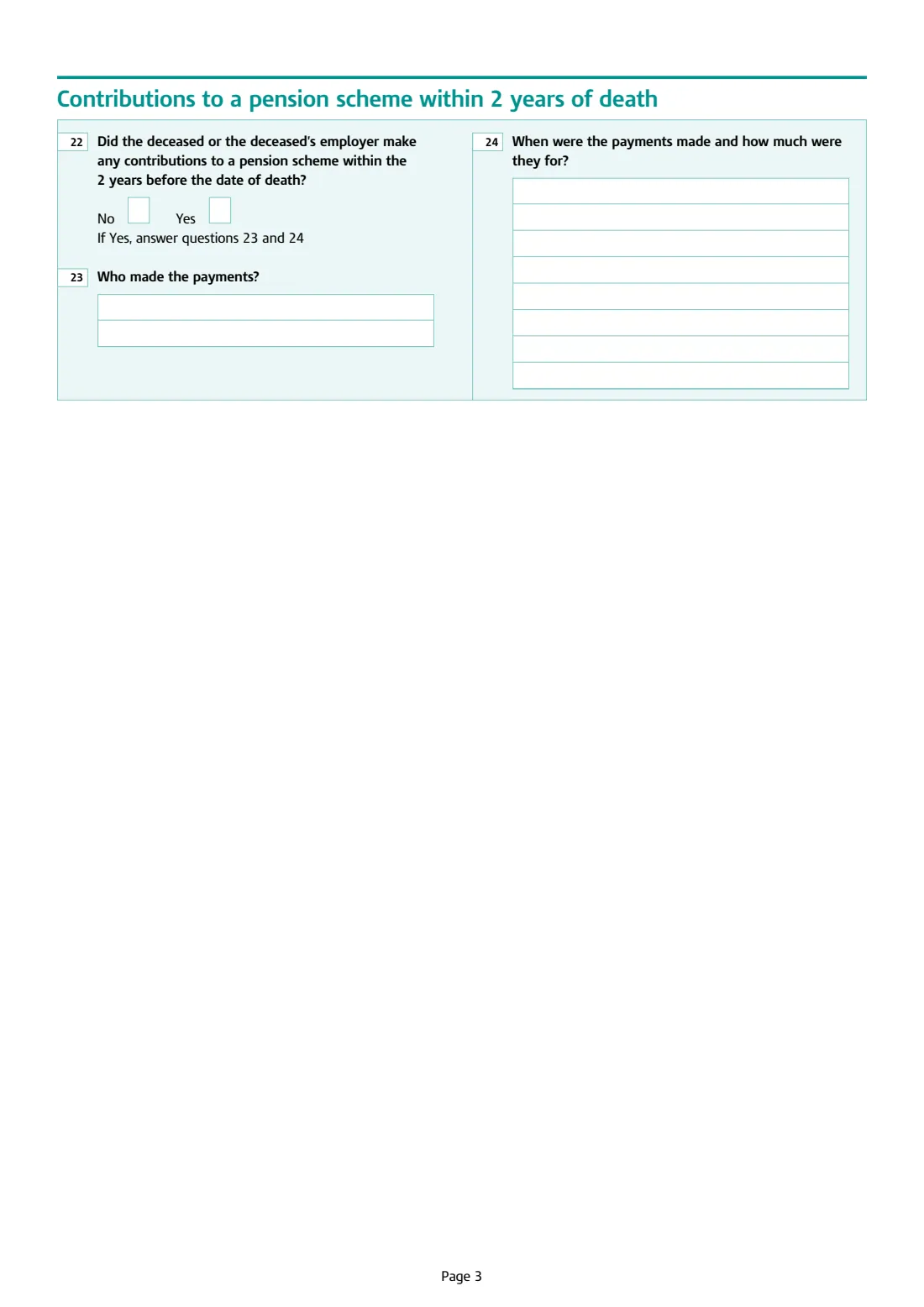 IHT409 pensions (2023) Inheritance Tax: Pensions (Schedule IHT409) — page 3 of 3