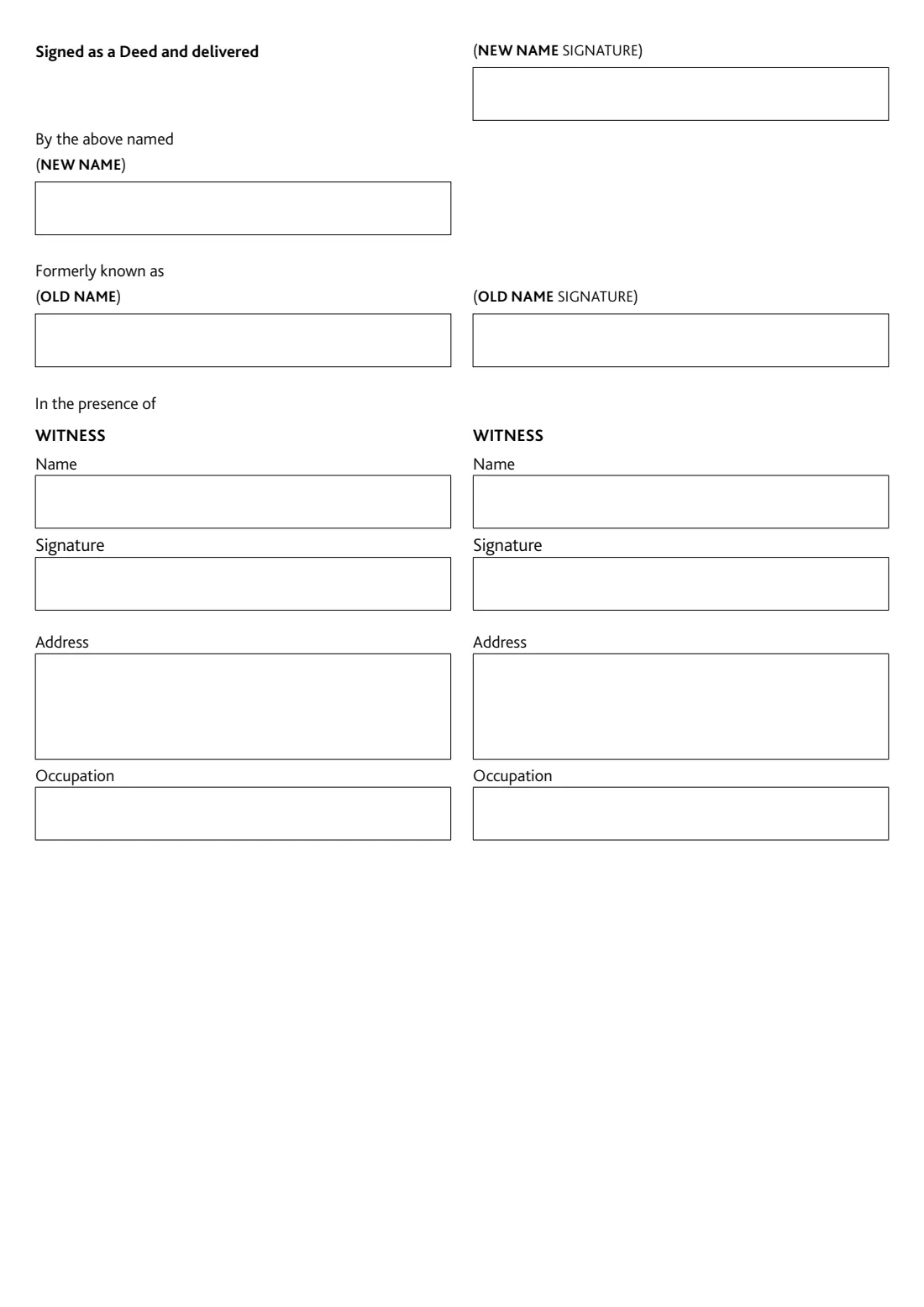 LOC020 deed poll (change of name) (2026) Deed poll: change of name deed intended for enrolling in the Central Office of the Senior Courts of England and Wales — page 3 of 3