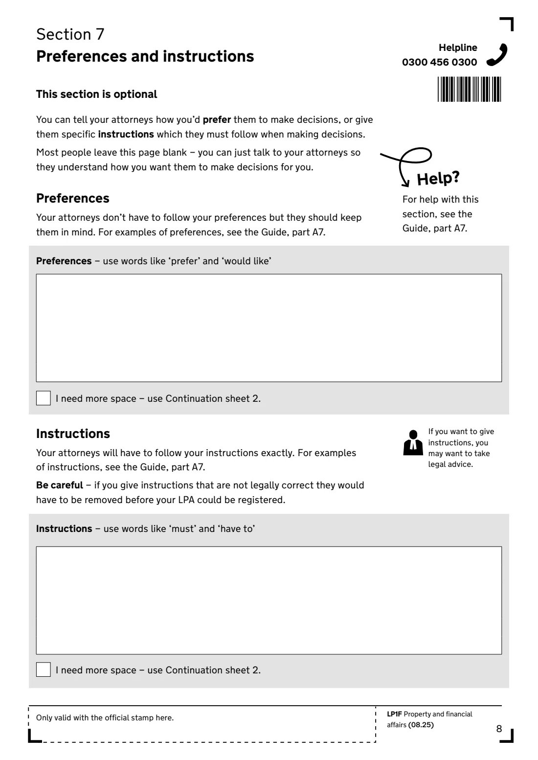 LP1F (2025) Lasting power of attorney — Property and financial affairs — page 10 of 24