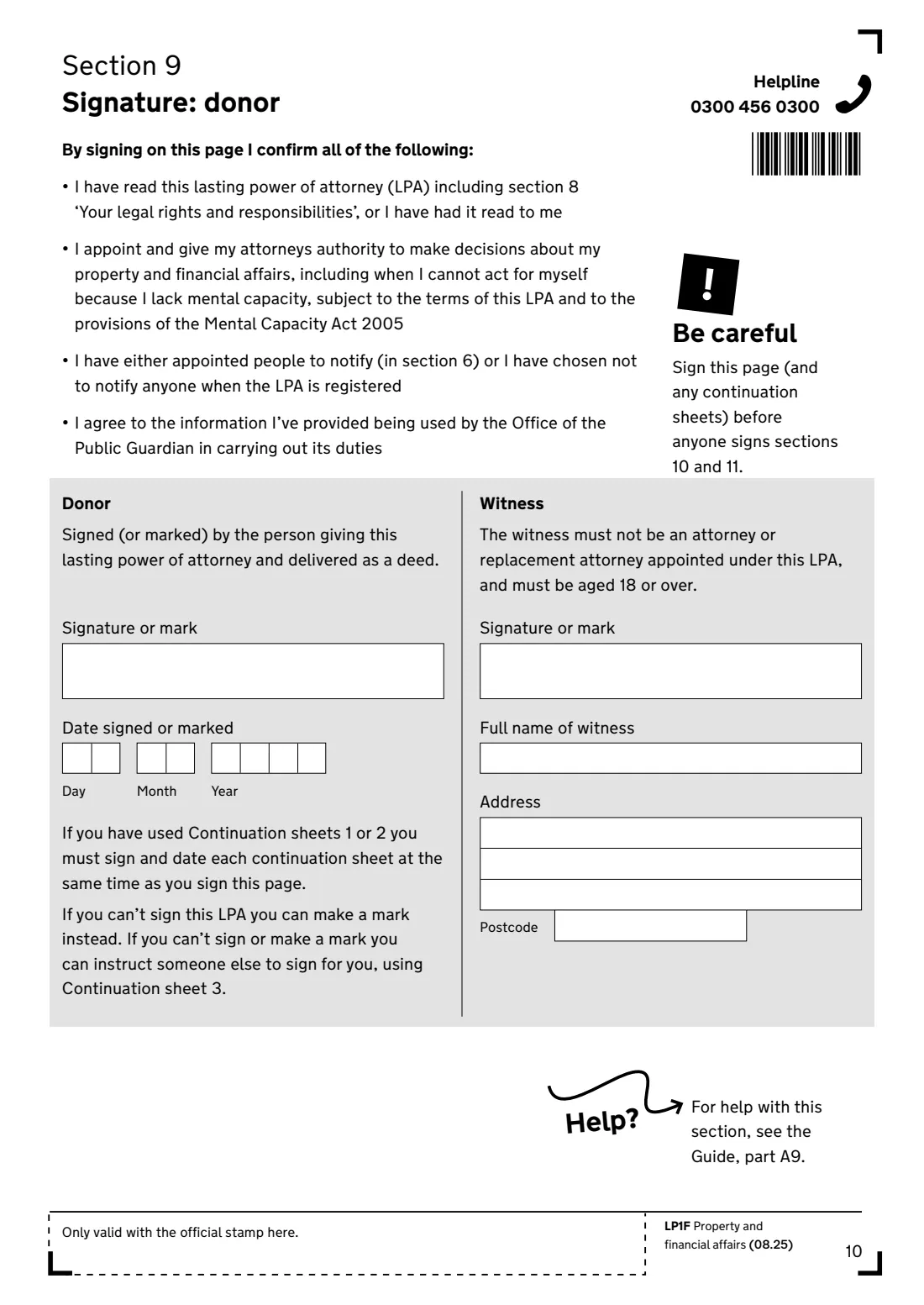 LP1F (2025) Lasting power of attorney — Property and financial affairs — page 12 of 24