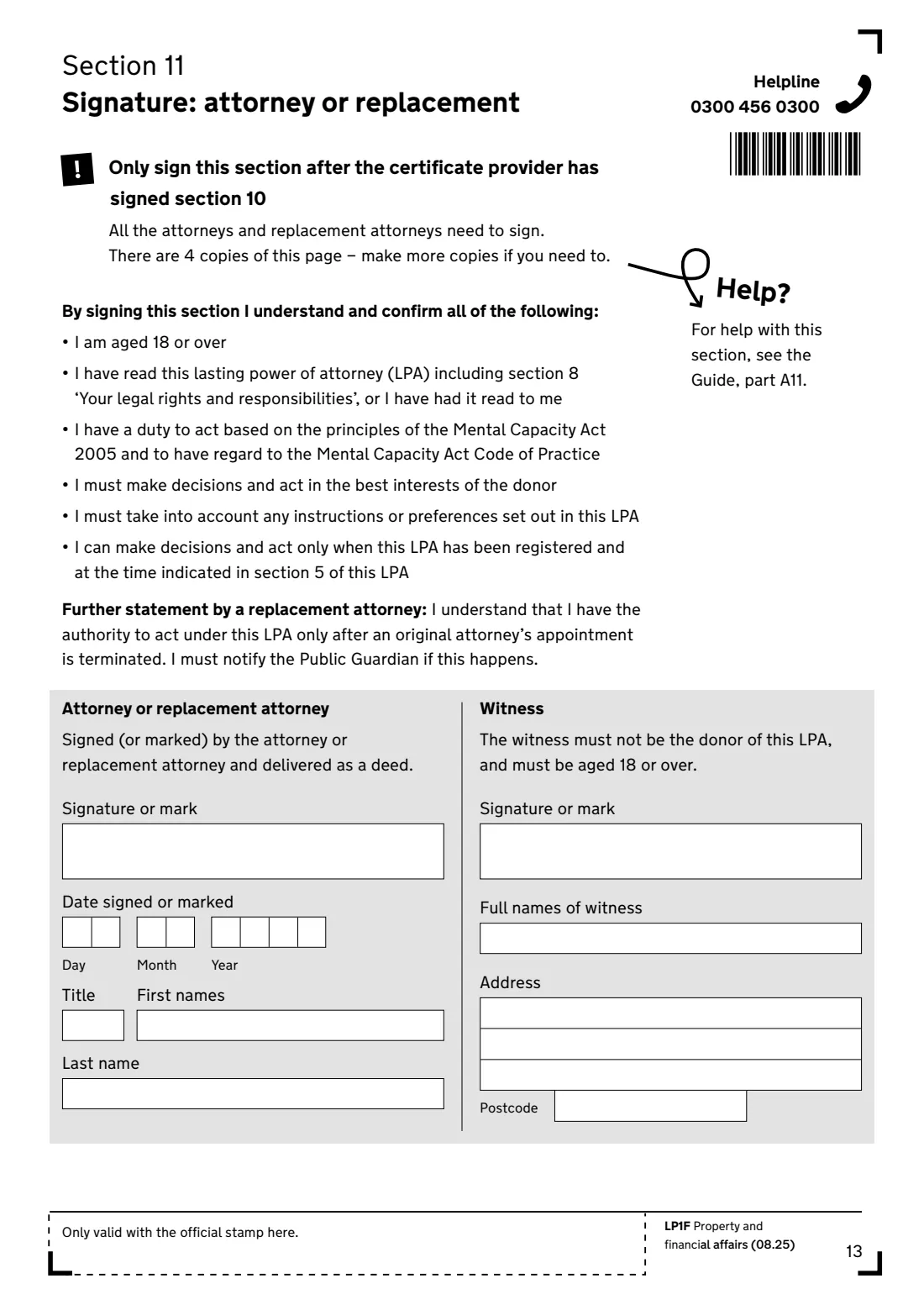 LP1F (2025) Lasting power of attorney — Property and financial affairs — page 15 of 24