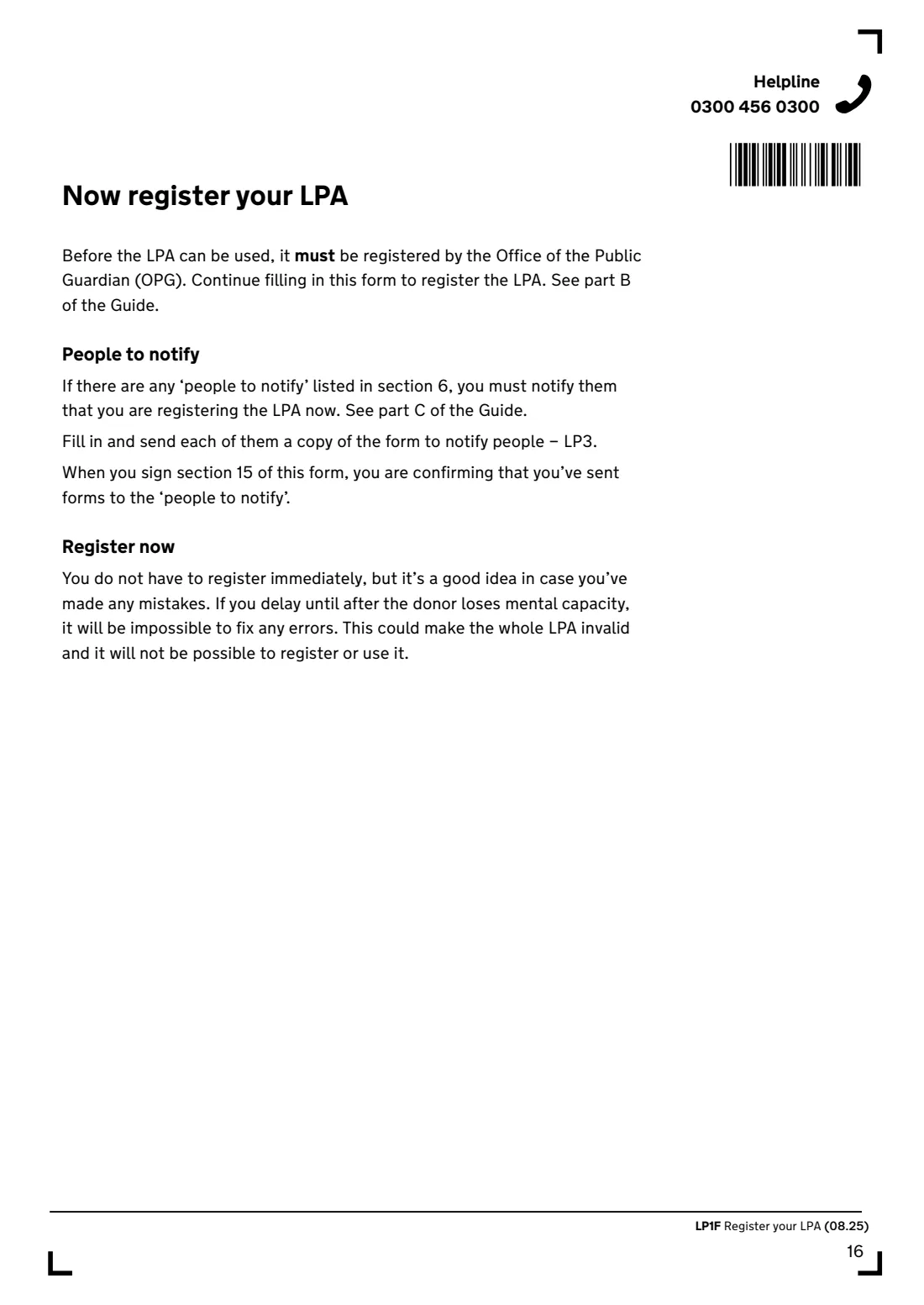 LP1F (2025) Lasting power of attorney — Property and financial affairs — page 18 of 24