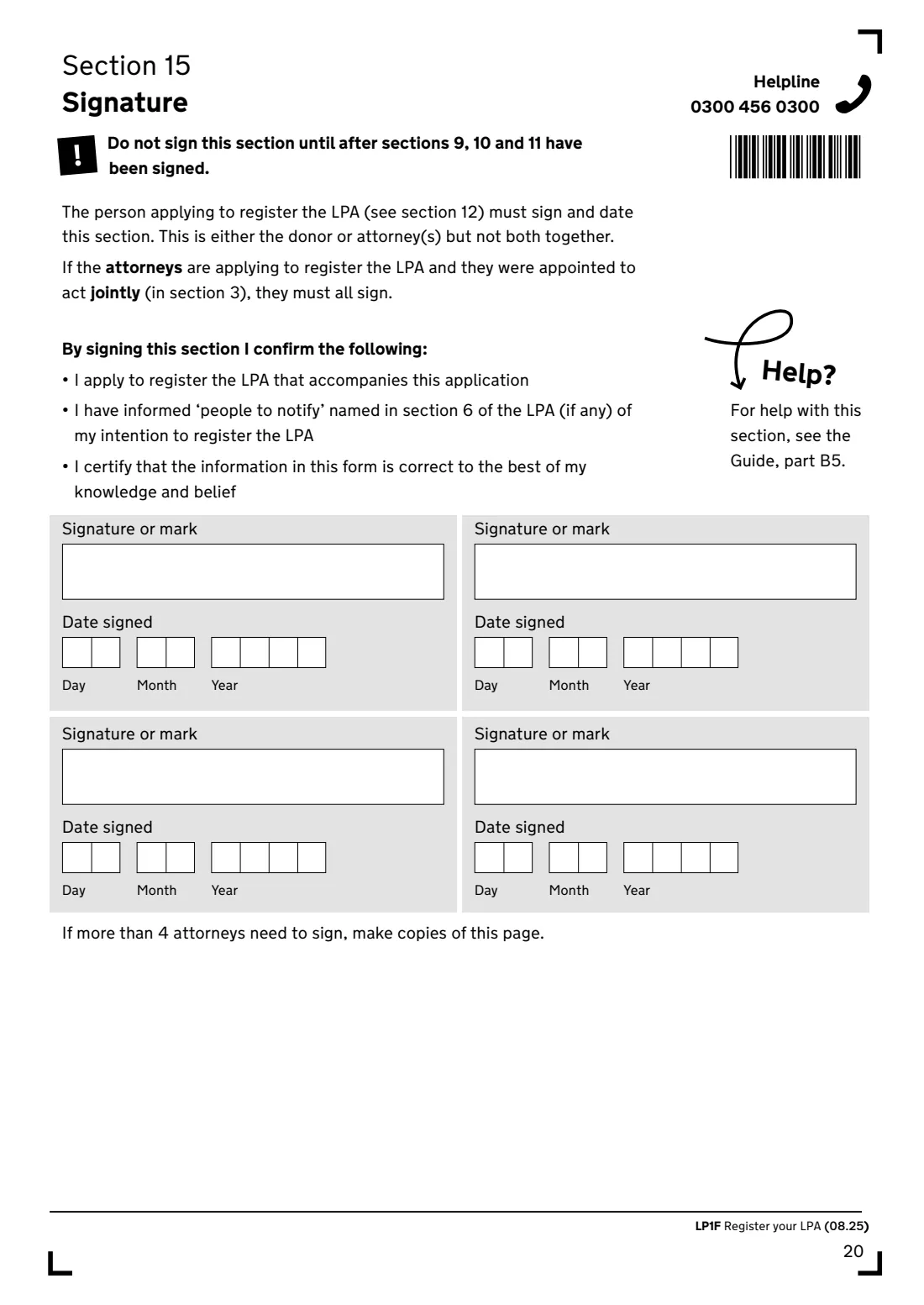 LP1F (2025) Lasting power of attorney — Property and financial affairs — page 22 of 24