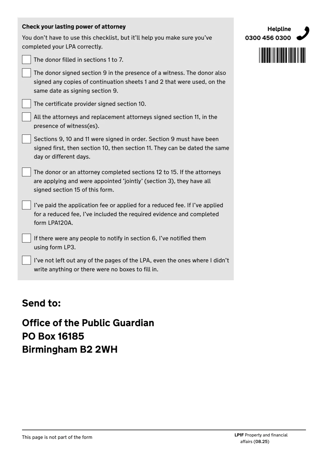 LP1F (2025) Lasting power of attorney — Property and financial affairs — page 23 of 24