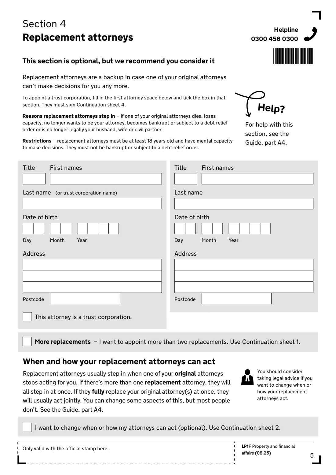 LP1F (2025) Lasting power of attorney — Property and financial affairs — page 7 of 24