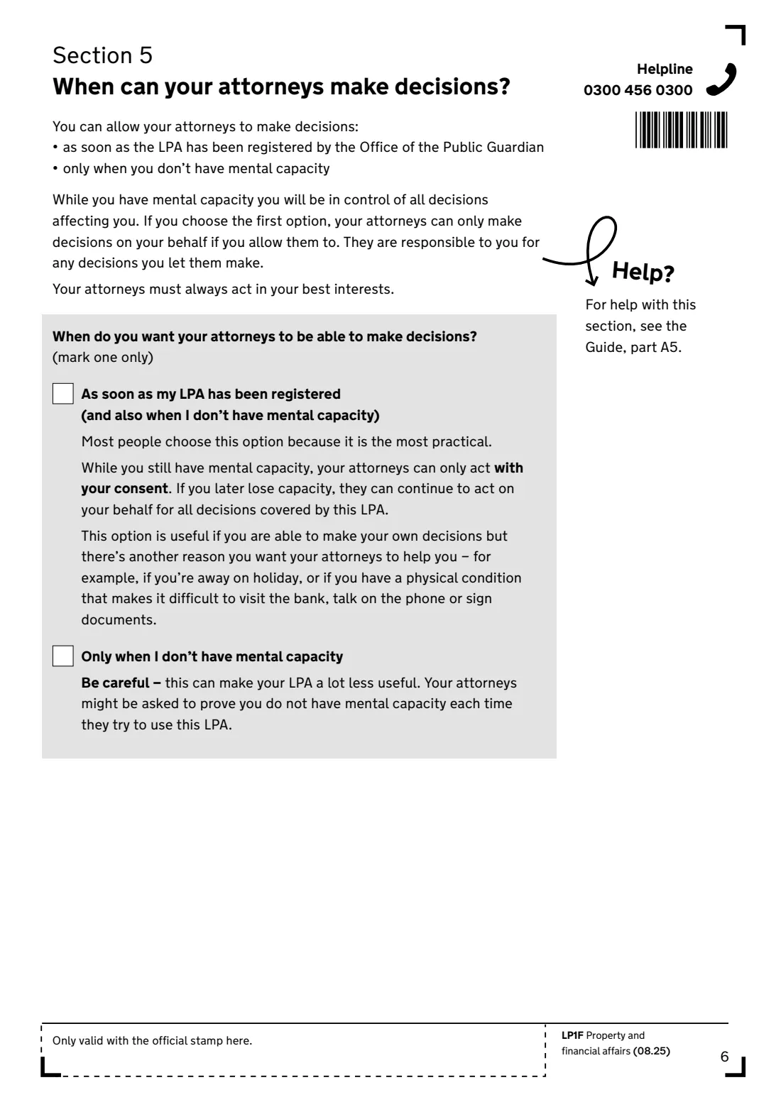 LP1F (2025) Lasting power of attorney — Property and financial affairs — page 8 of 24