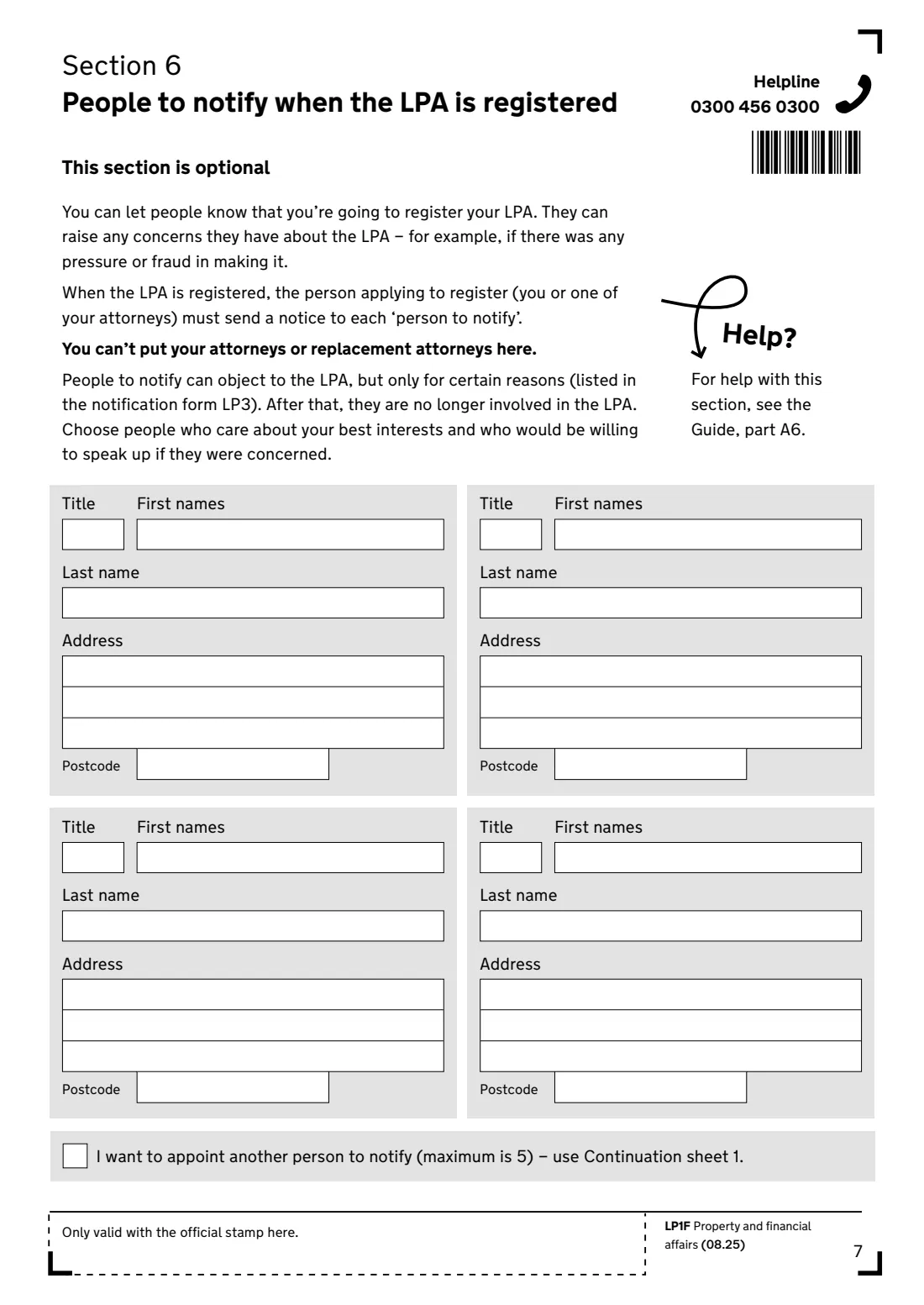 LP1F (2025) Lasting power of attorney — Property and financial affairs — page 9 of 24