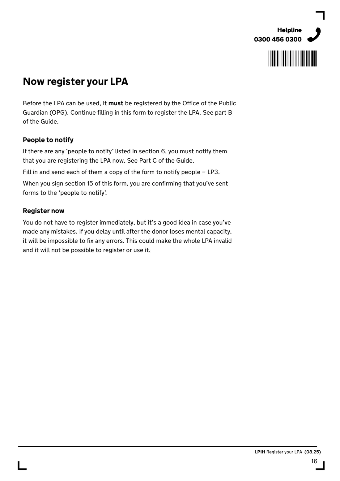 LP1H (2025) Lasting power of attorney — Health and welfare — page 18 of 24