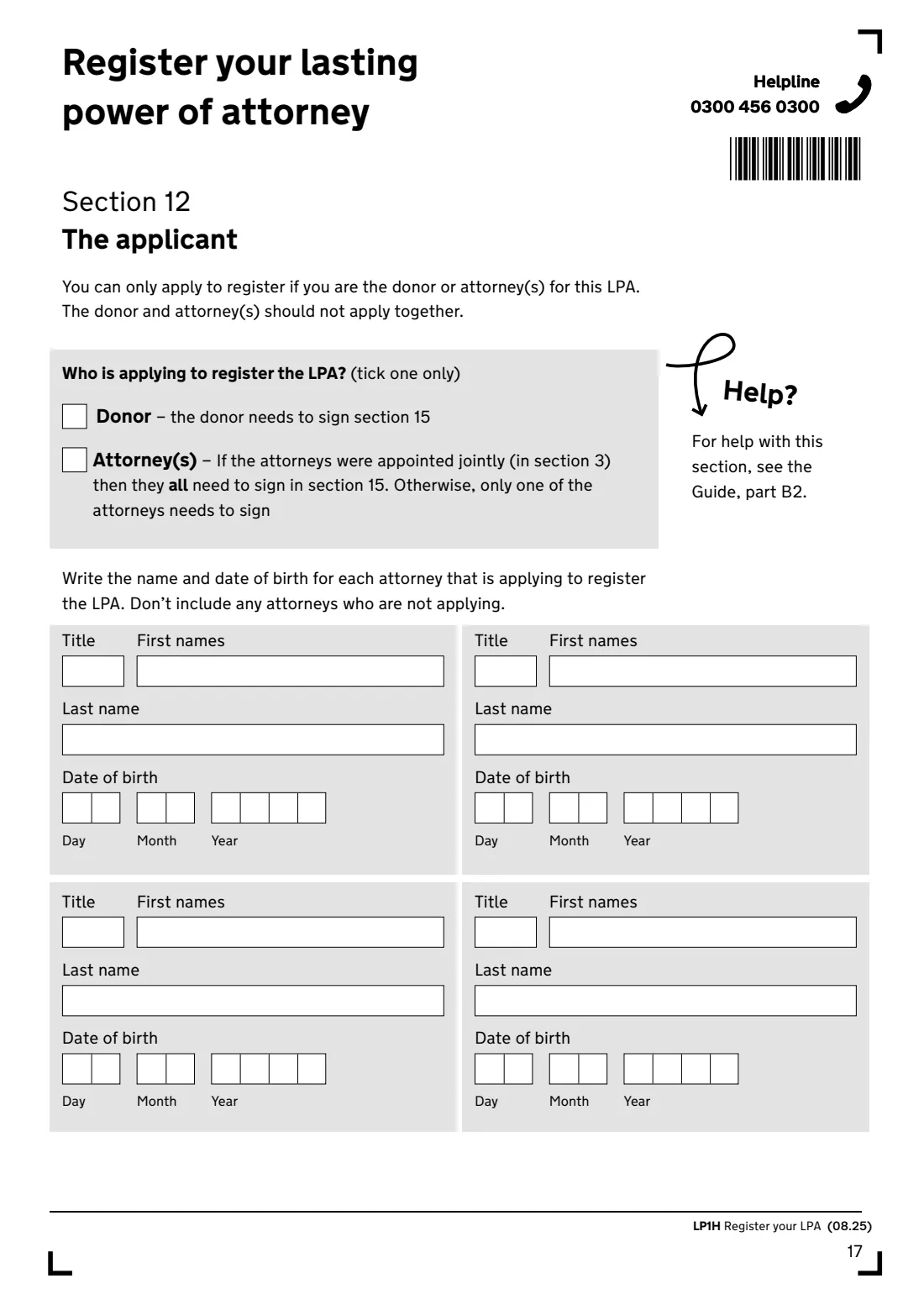 LP1H (2025) Lasting power of attorney — Health and welfare — page 19 of 24