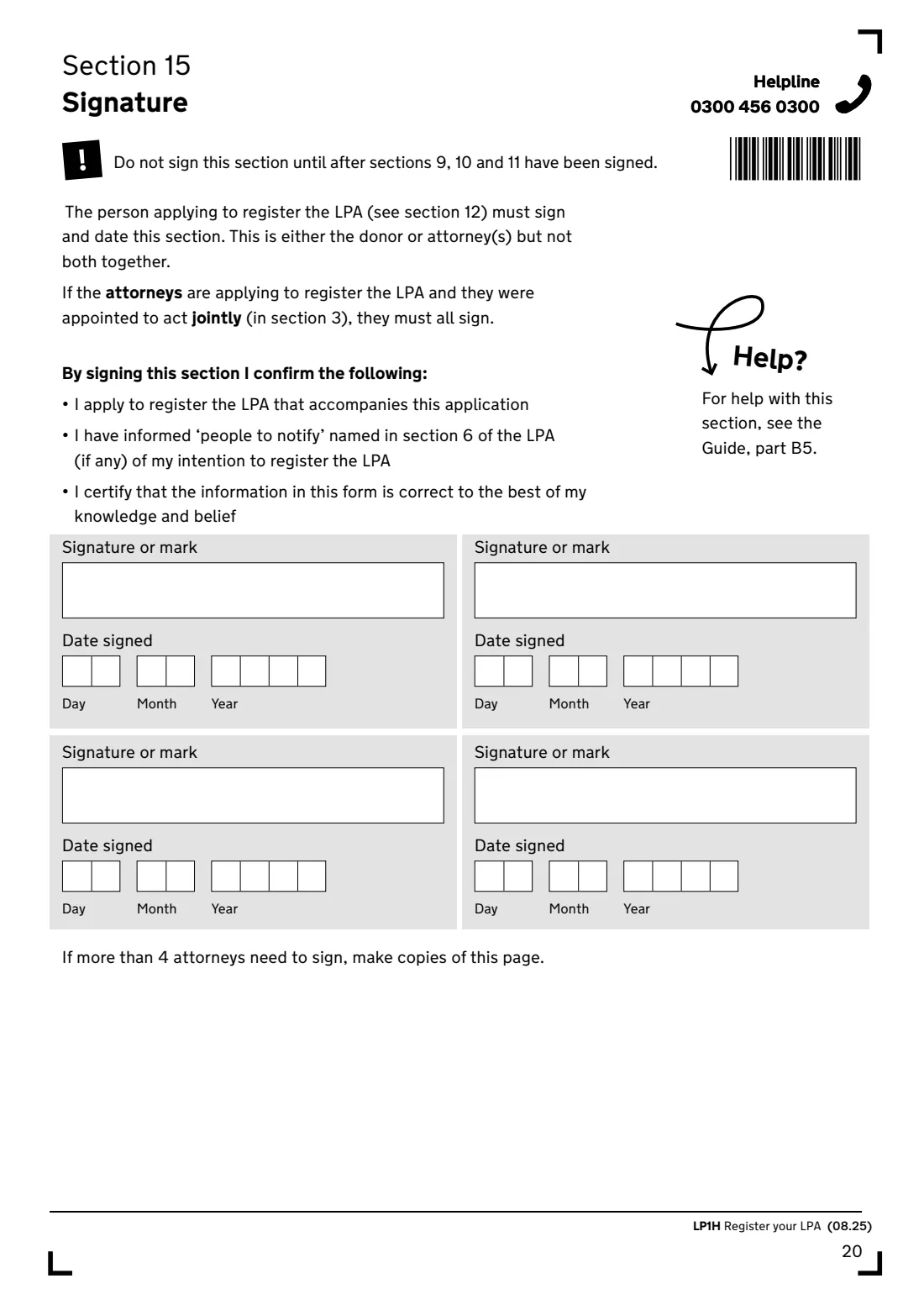 LP1H (2025) Lasting power of attorney — Health and welfare — page 22 of 24