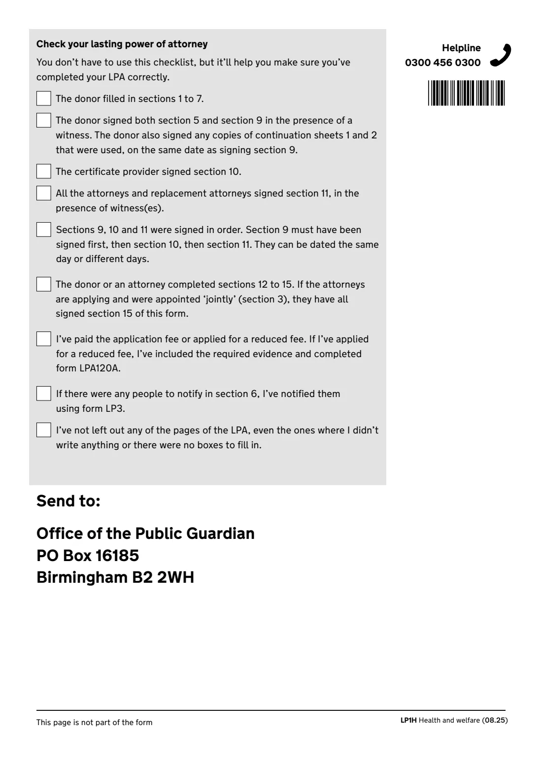 LP1H (2025) Lasting power of attorney — Health and welfare — page 23 of 24