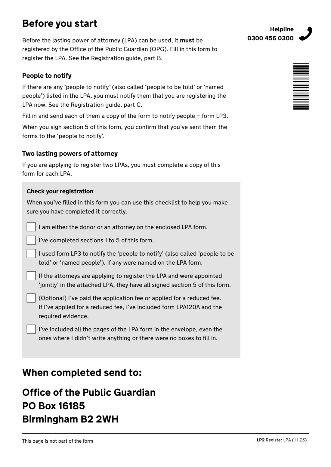 LP2 Register an LPA (2025) Register your lasting power of attorney (LP2) — page 2 of 8