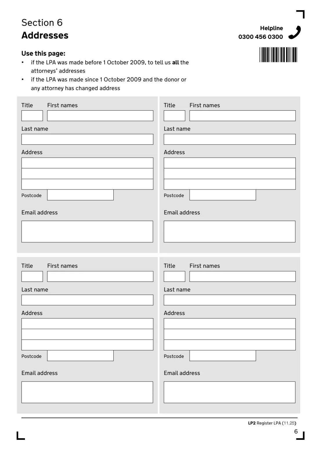 LP2 Register an LPA (2025) Register your lasting power of attorney (LP2) — page 8 of 8