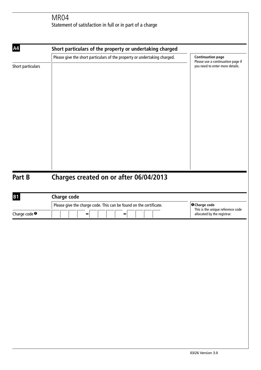 MR04 Statement of satisfaction of a charge (2026) Statement of satisfaction in full or in part of a charge — page 2 of 4
