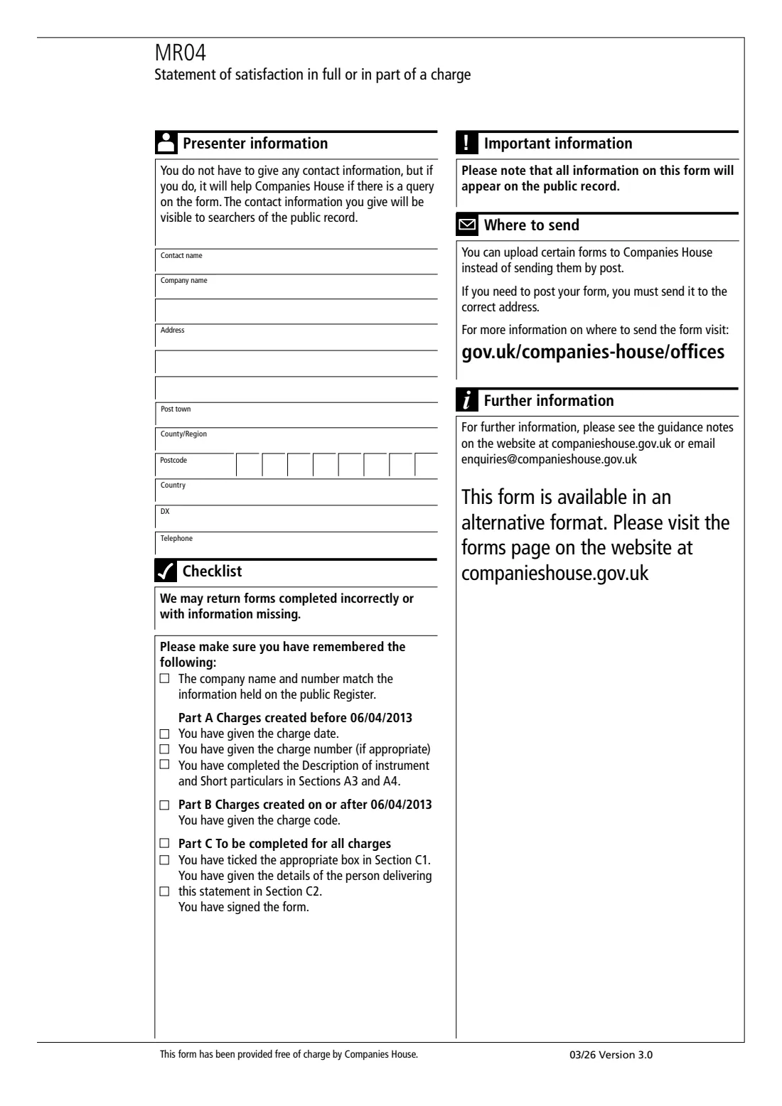 MR04 Statement of satisfaction of a charge (2026) Statement of satisfaction in full or in part of a charge — page 4 of 4