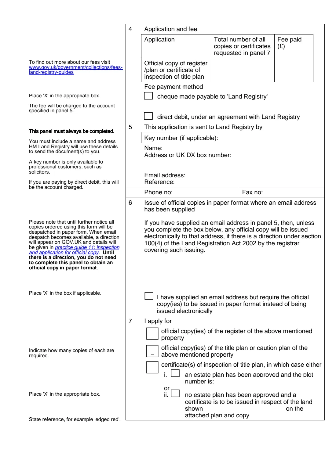OC1 Official copies of register or plan (2023) Application for official copies of register/plan or certificate in Form CI (OC1) — page 2 of 3