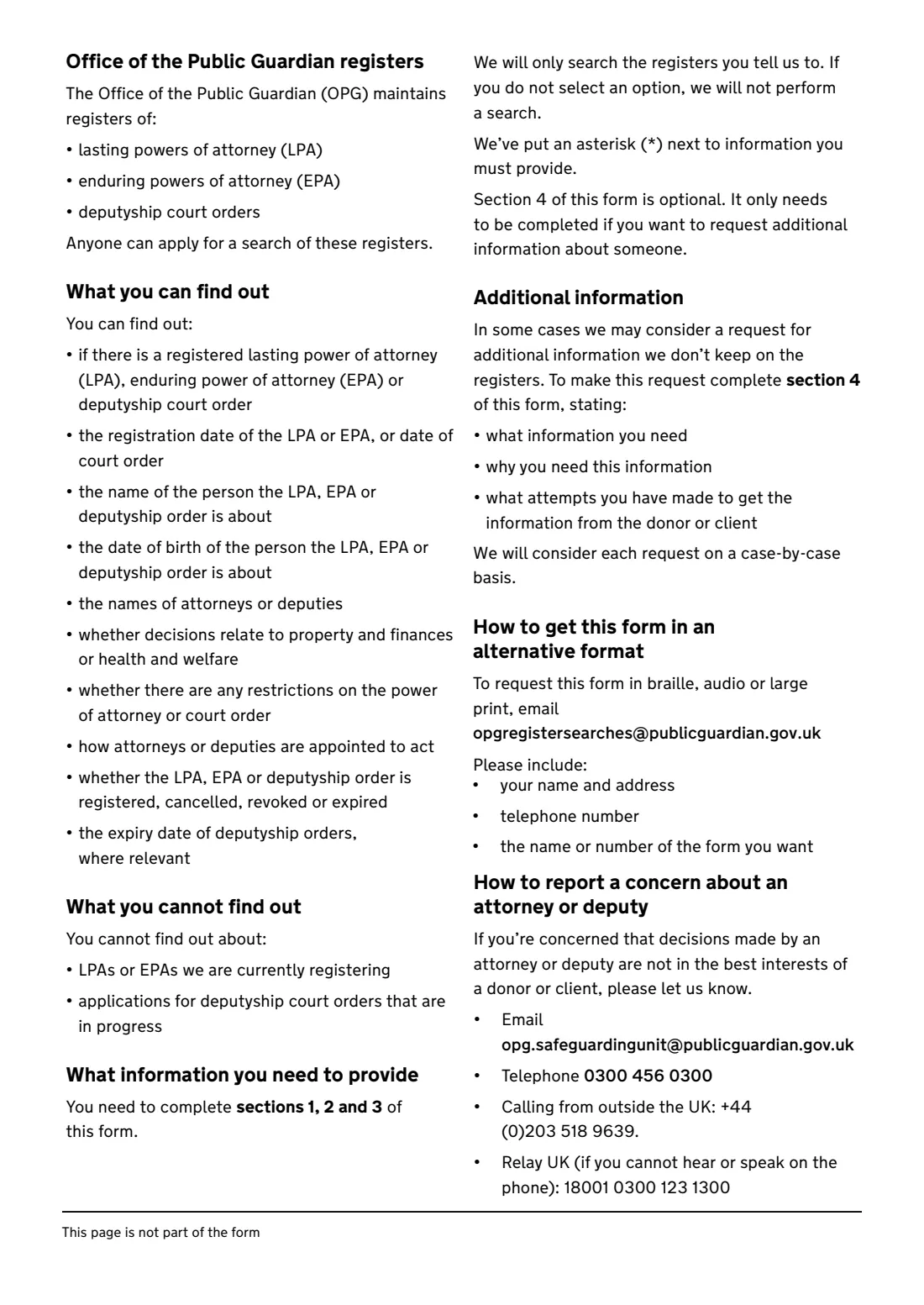 OPG100 register search (2025) Find out if someone has a registered attorney or deputy (OPG100) — page 2 of 4
