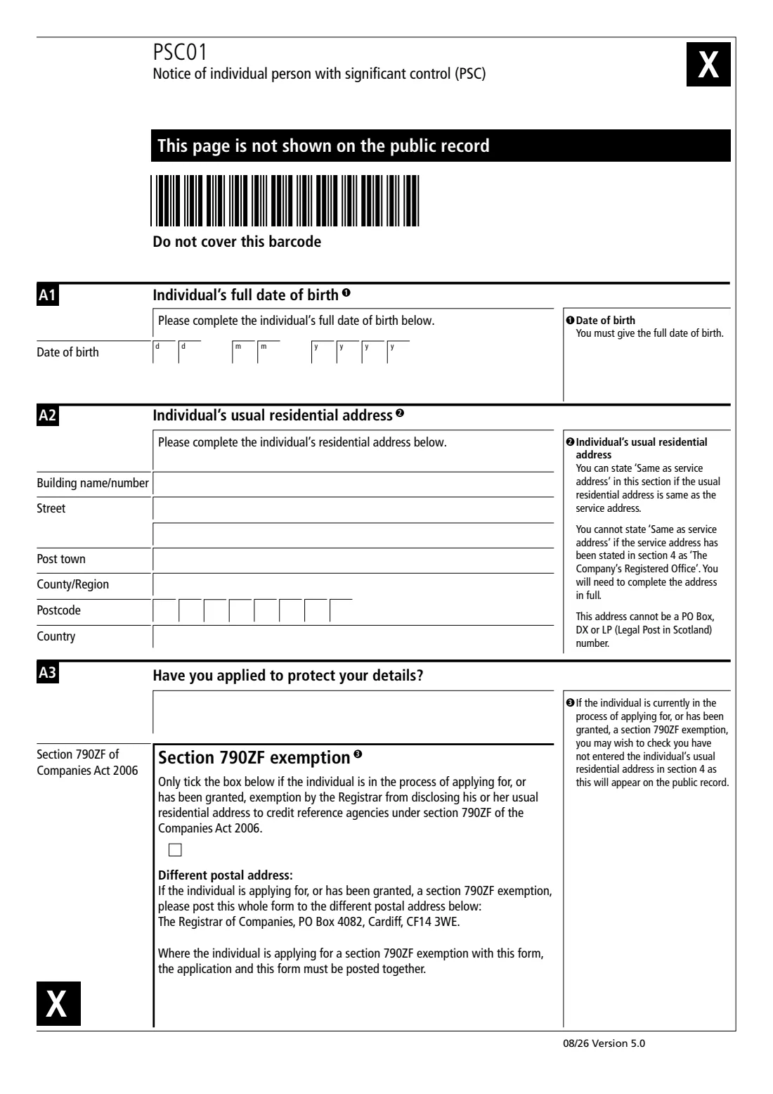 PSC01 Individual person with significant control (2026) Notice of individual person with significant control (PSC) — page 2 of 6