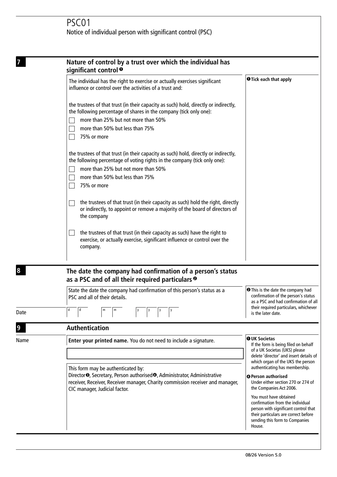 PSC01 Individual person with significant control (2026) Notice of individual person with significant control (PSC) — page 5 of 6