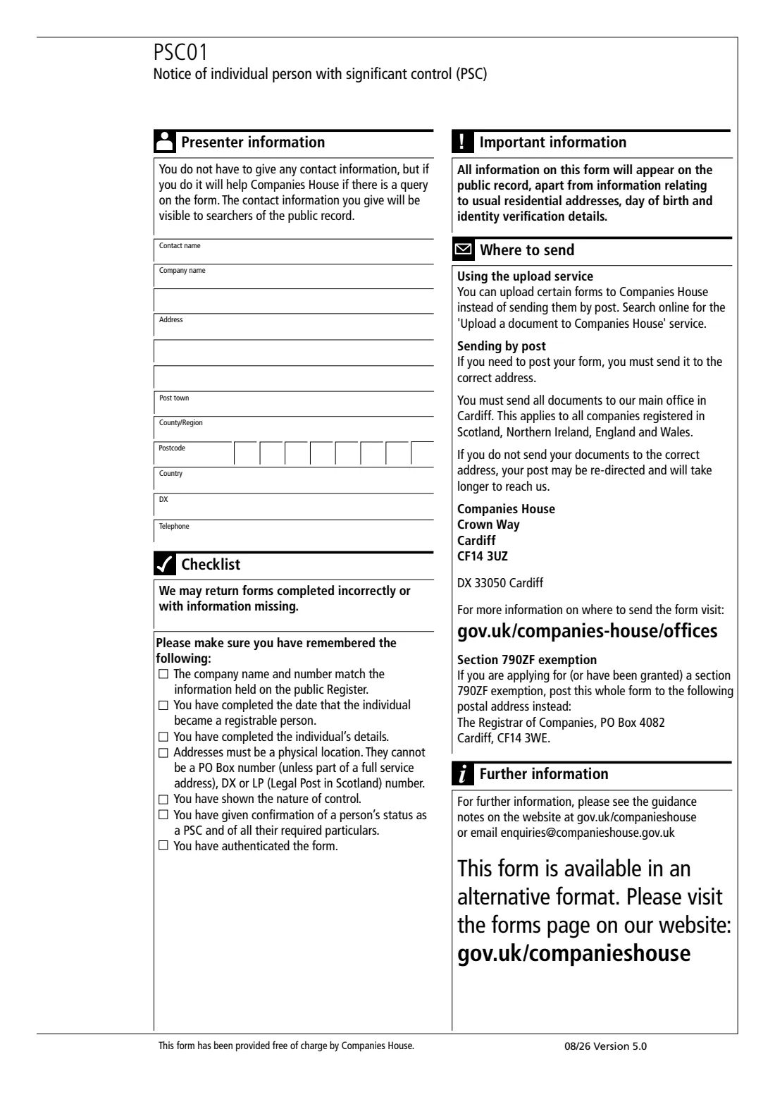 PSC01 Individual person with significant control (2026) Notice of individual person with significant control (PSC) — page 6 of 6