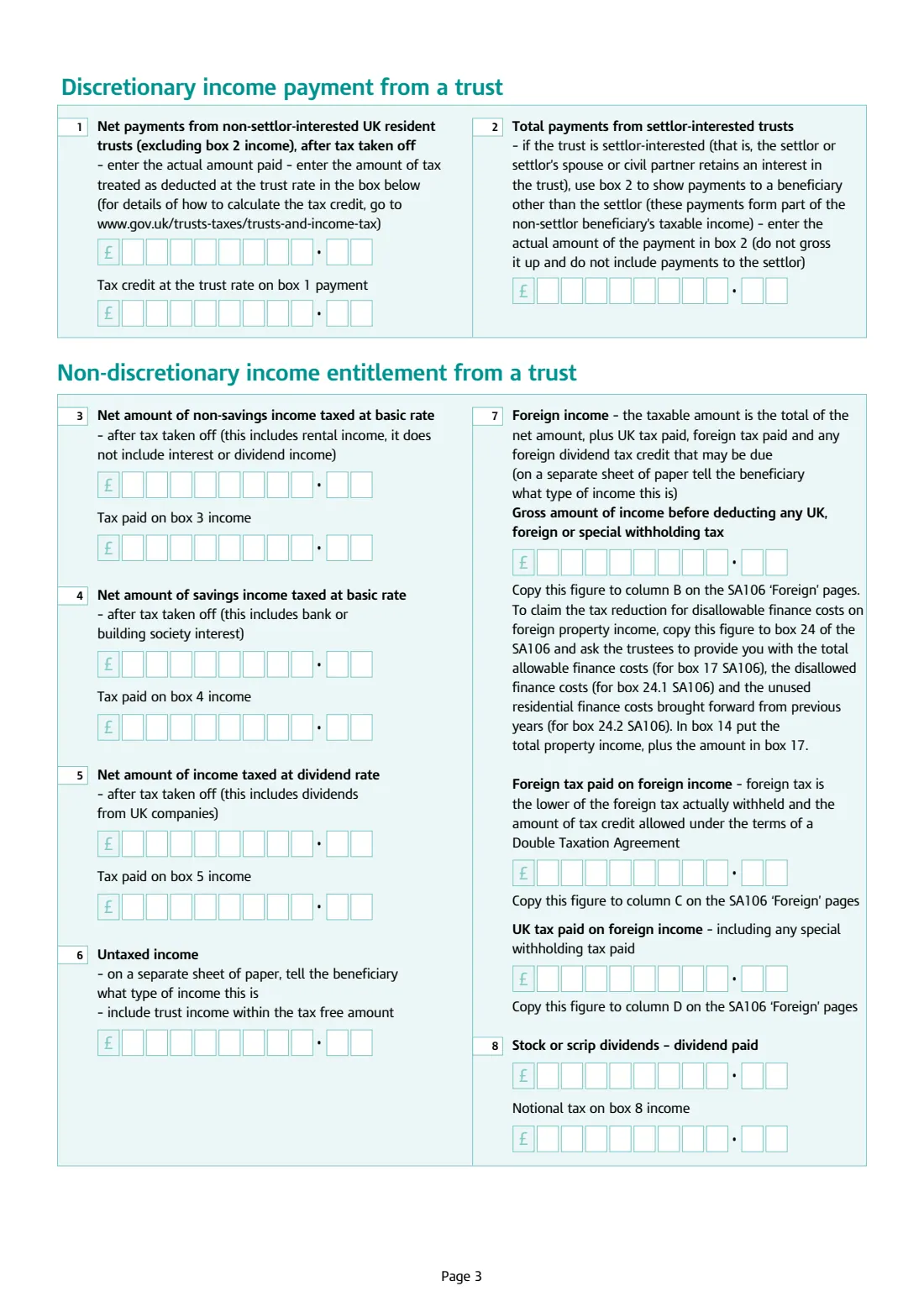 R185 (Trust Income) Statement of income from trust (2026) Statement of income from trust (R185 Trust Income) — page 3 of 4