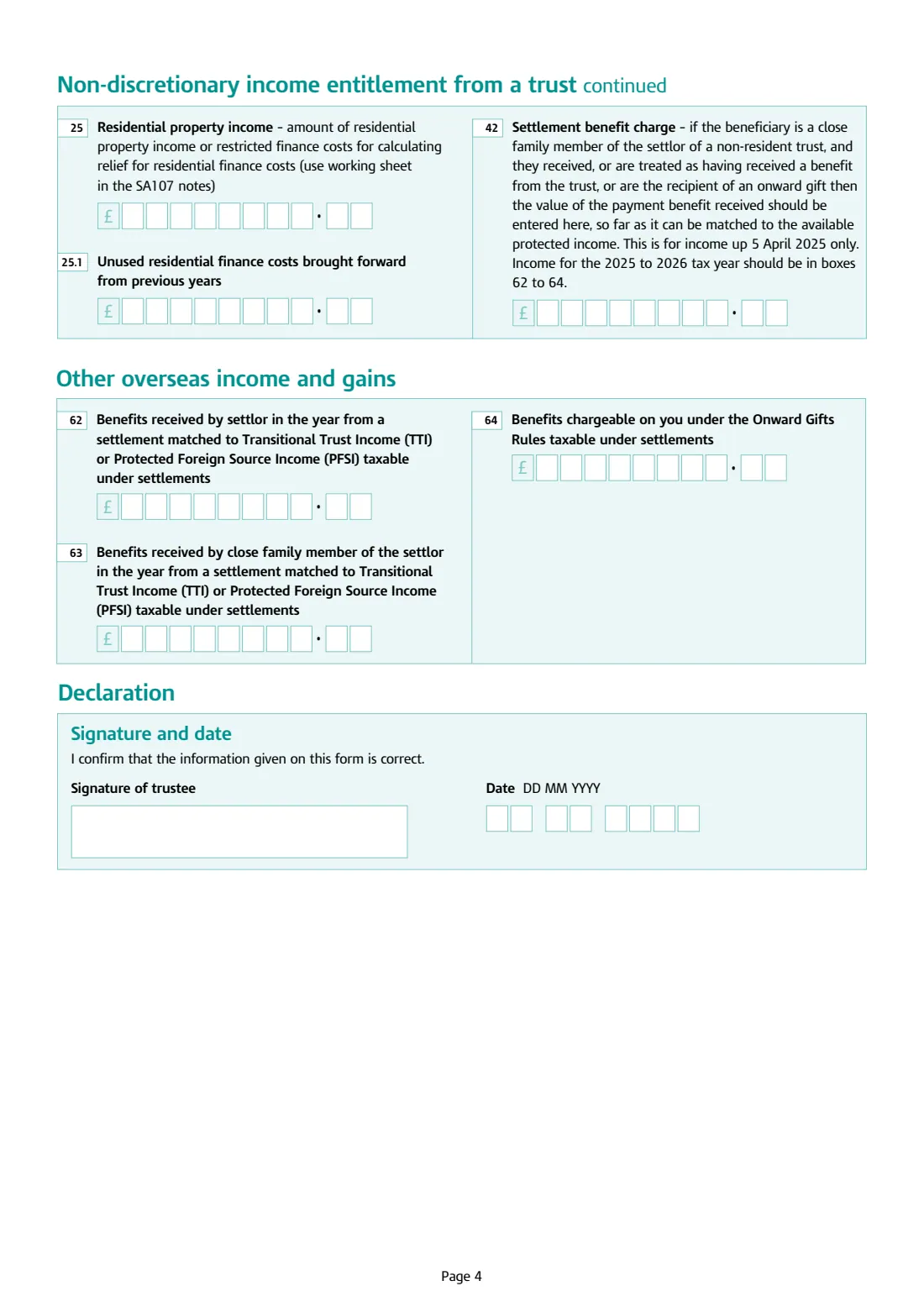 R185 (Trust Income) Statement of income from trust (2026) Statement of income from trust (R185 Trust Income) — page 4 of 4